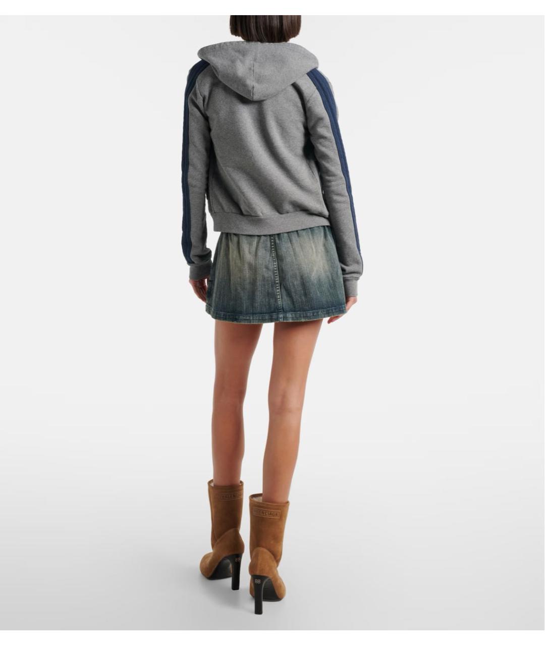 BALENCIAGA Синяя хлопковая юбка мини, фото 3