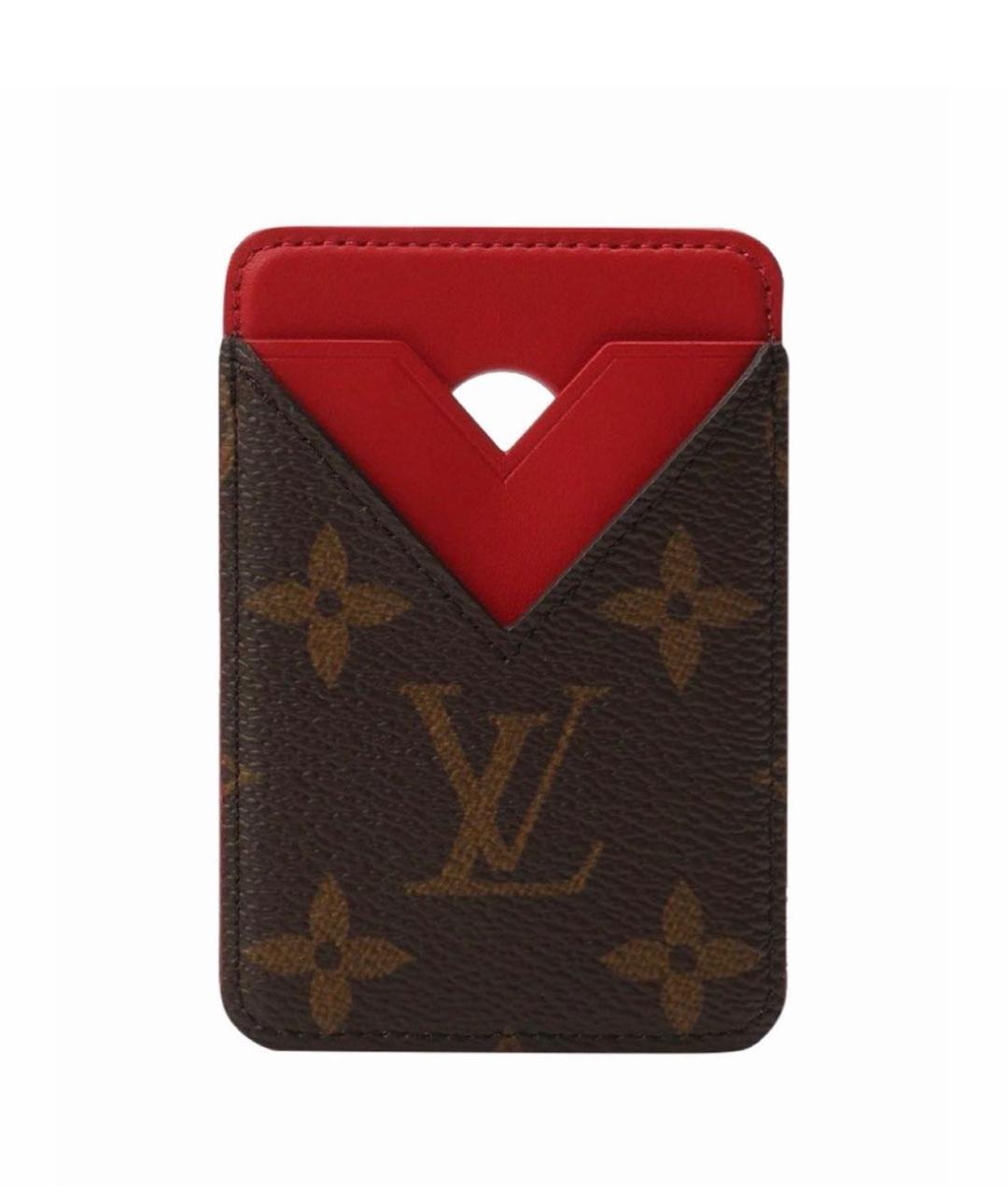 LOUIS VUITTON Коричневый кожаный кардхолдер, фото 3