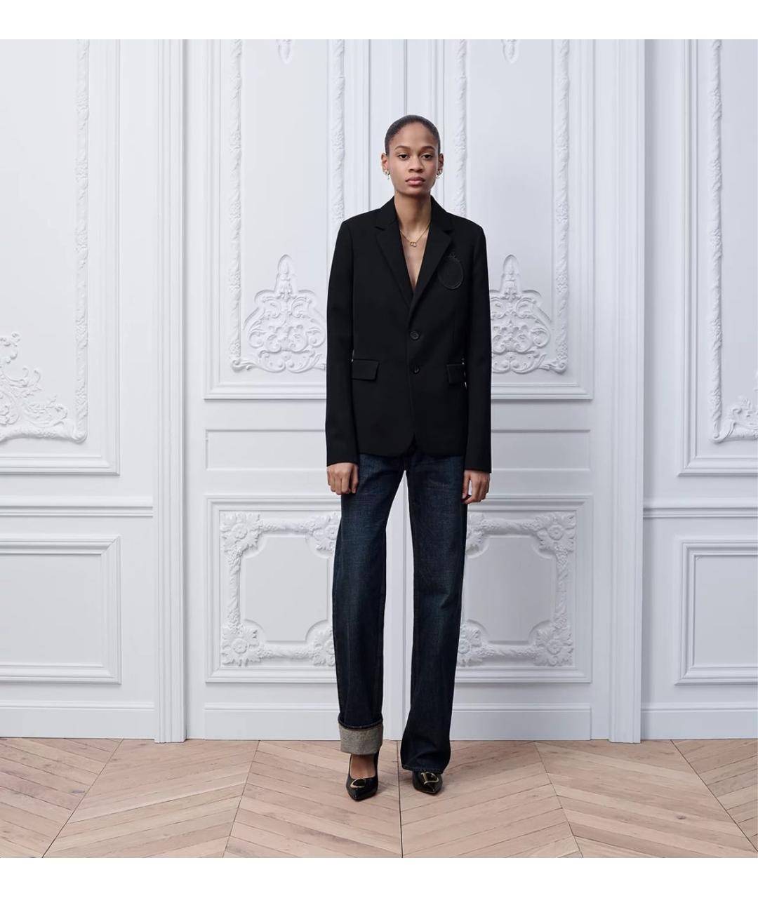 CHRISTIAN DIOR Черный шерстяной жакет/пиджак, фото 2