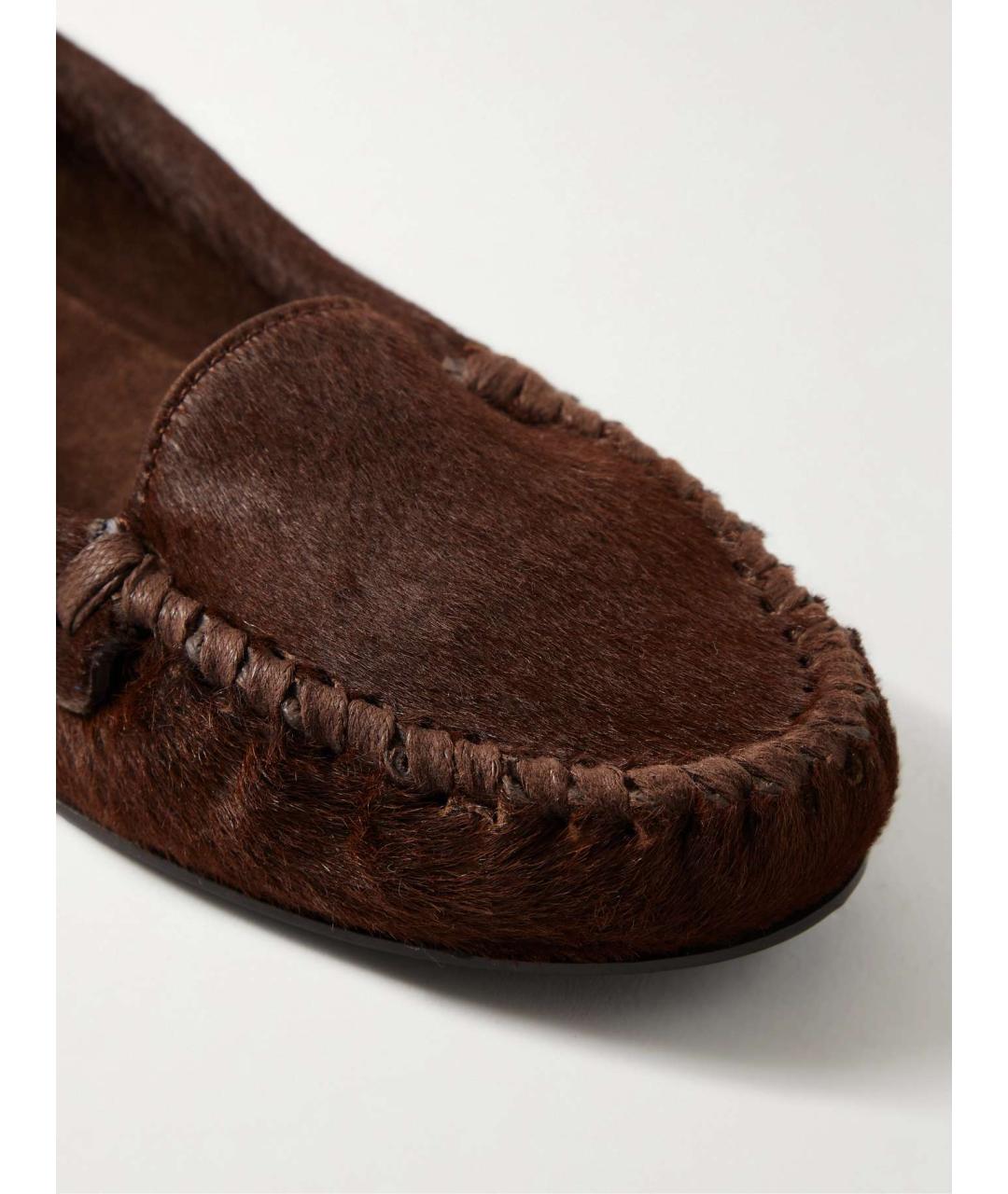 THE ROW Коричневые кожаные мокасины, фото 3