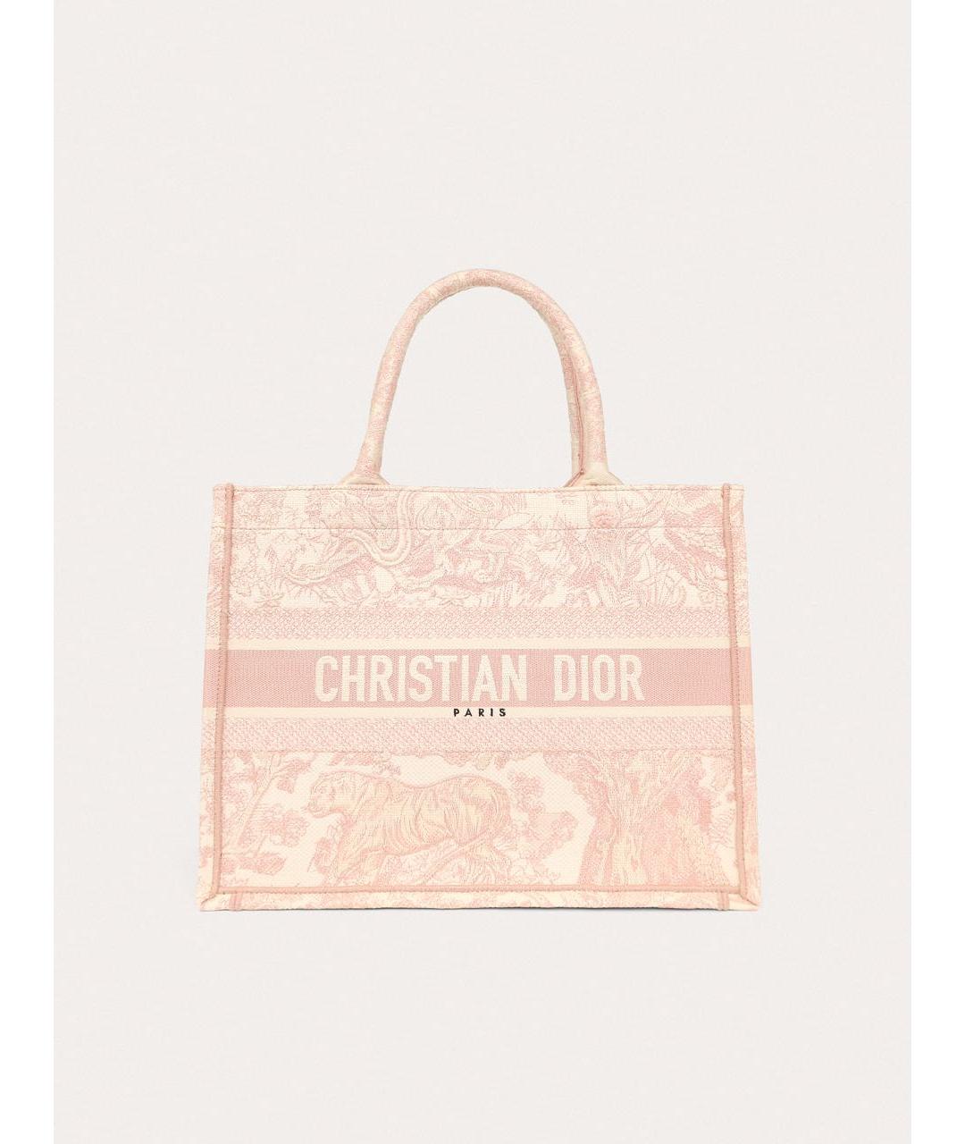 CHRISTIAN DIOR Розовая тканевая пляжная сумка, фото 9