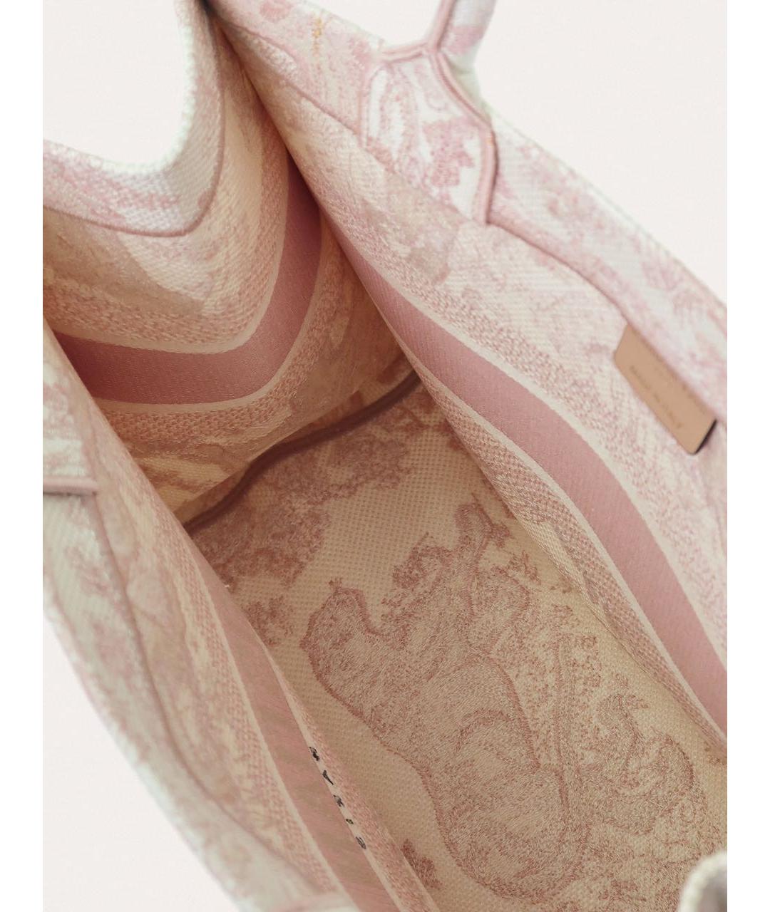 CHRISTIAN DIOR Розовая тканевая пляжная сумка, фото 4