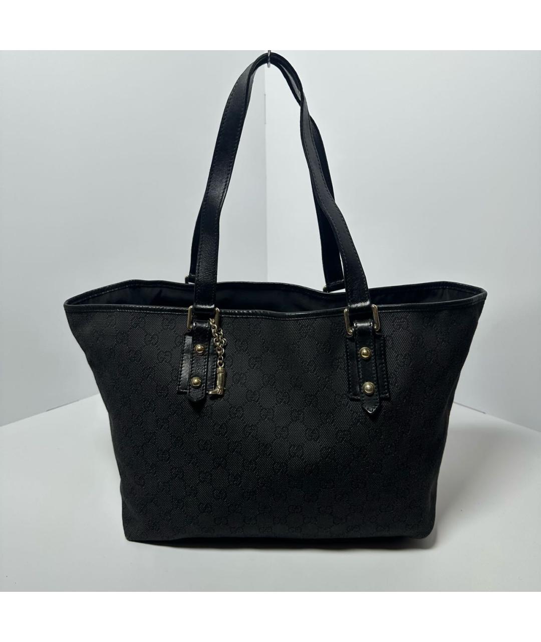 GUCCI Черная тканевая сумка тоут, фото 7