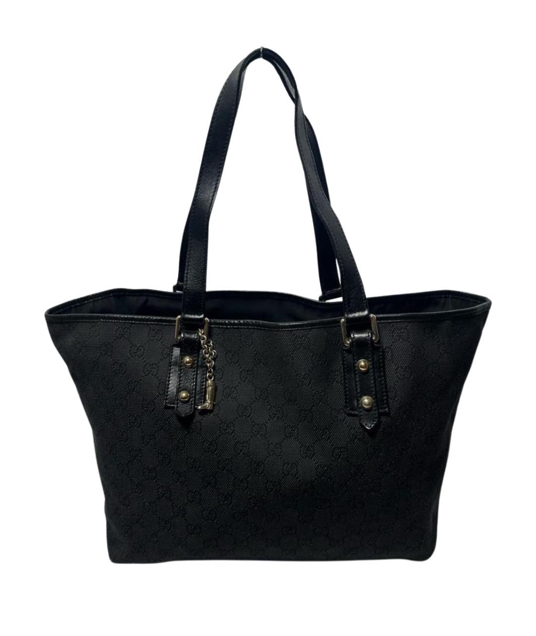 GUCCI Черная тканевая сумка тоут, фото 1