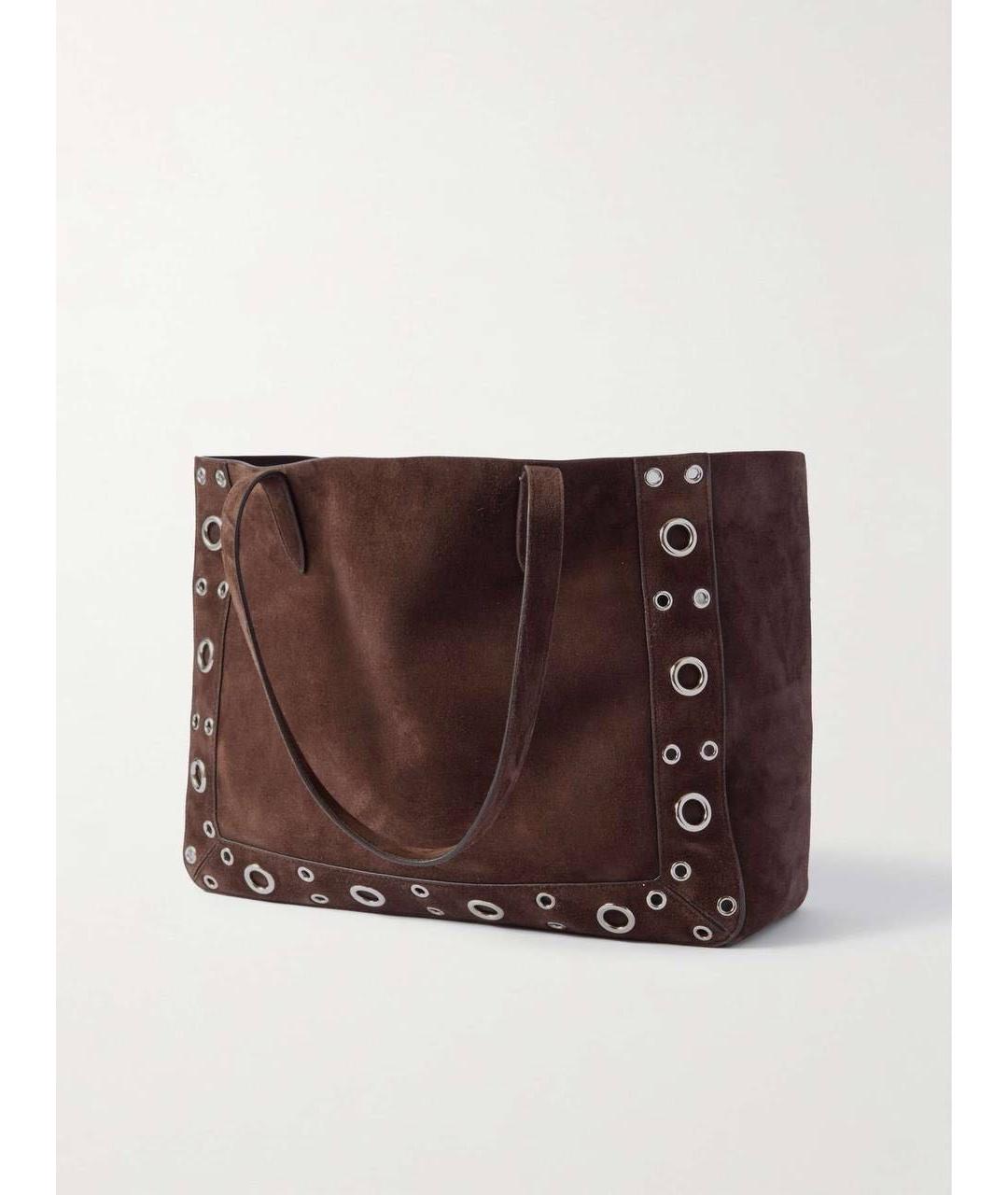 VALENTINO Коричневая замшевая сумка тоут, фото 2