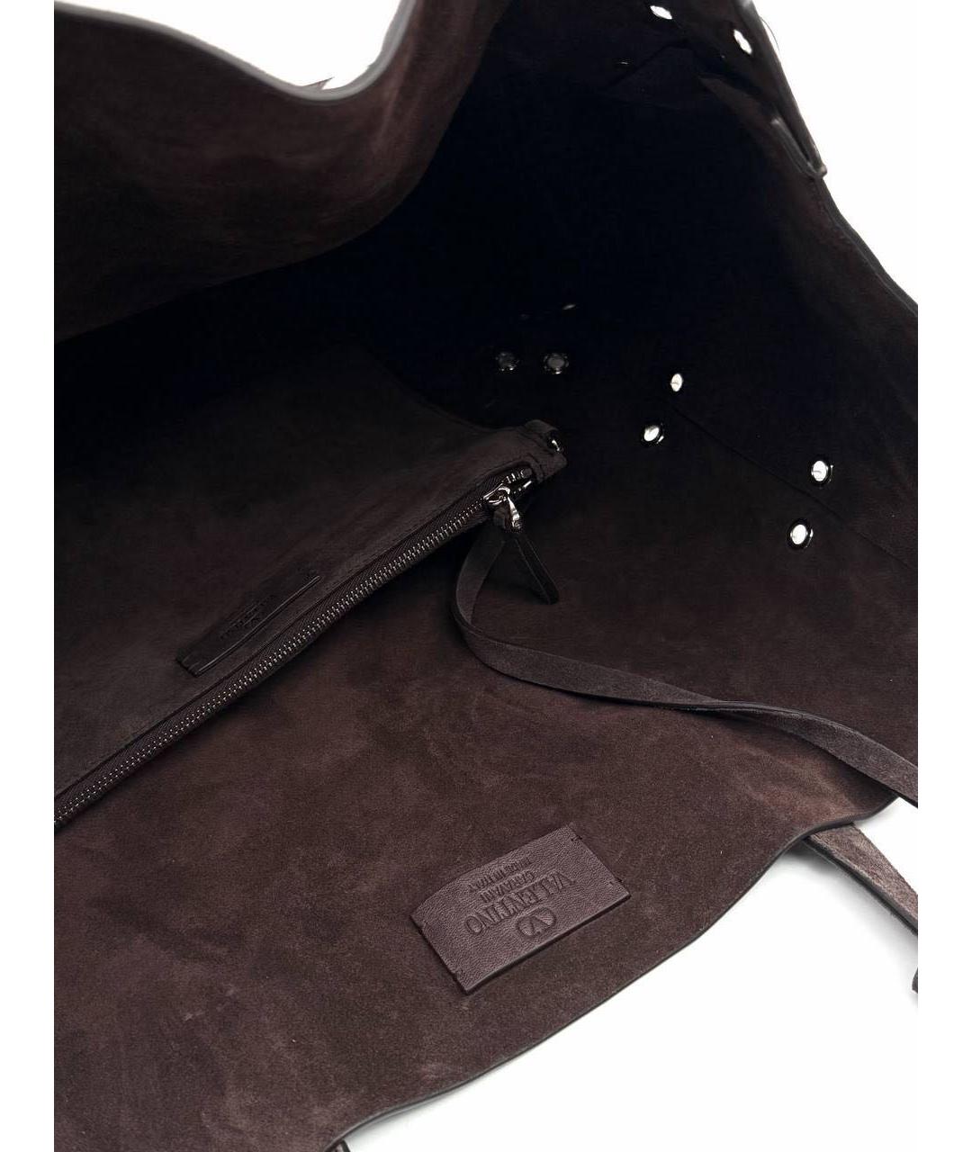 VALENTINO Коричневая замшевая сумка тоут, фото 6