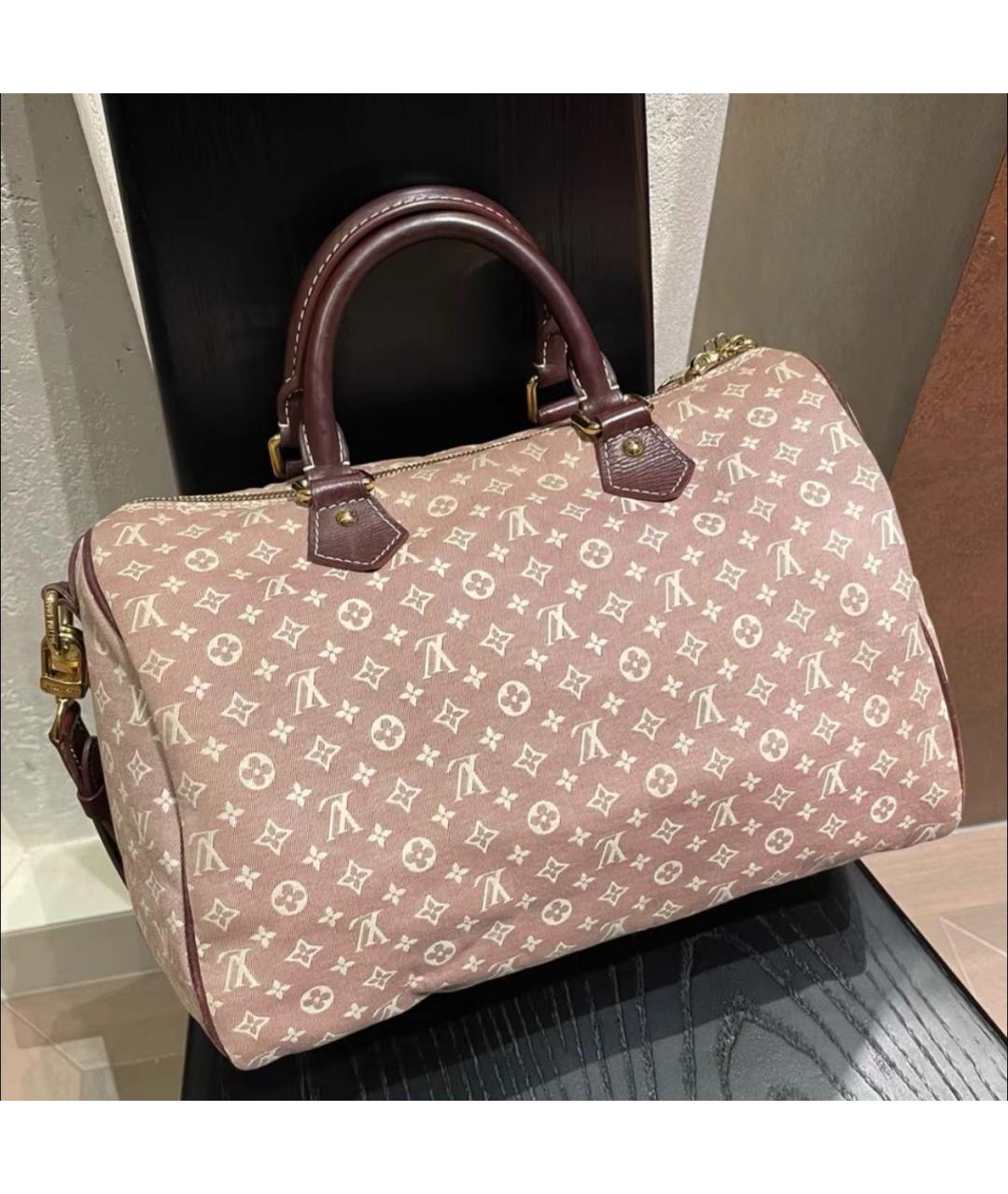 LOUIS VUITTON Розовая тканевая сумка с короткими ручками, фото 4