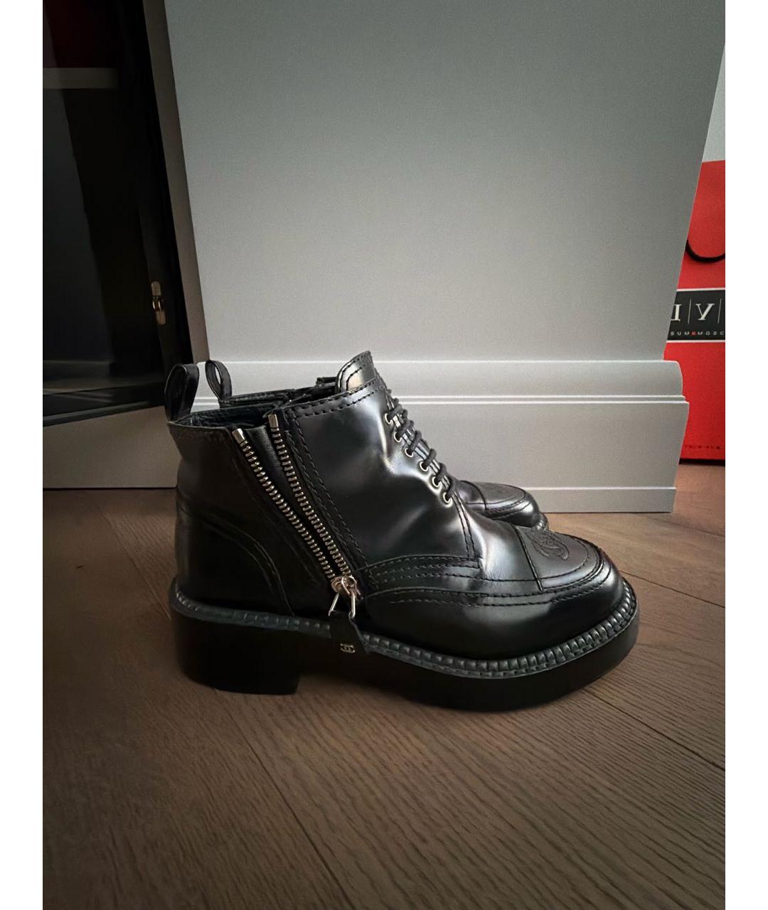 CHANEL Черные кожаные ботинки, фото 8