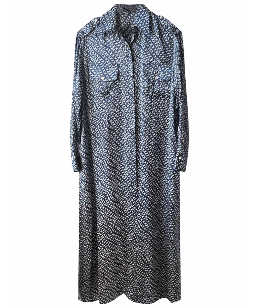 KITON Темно-синее атласное вечернее платье, фото 1