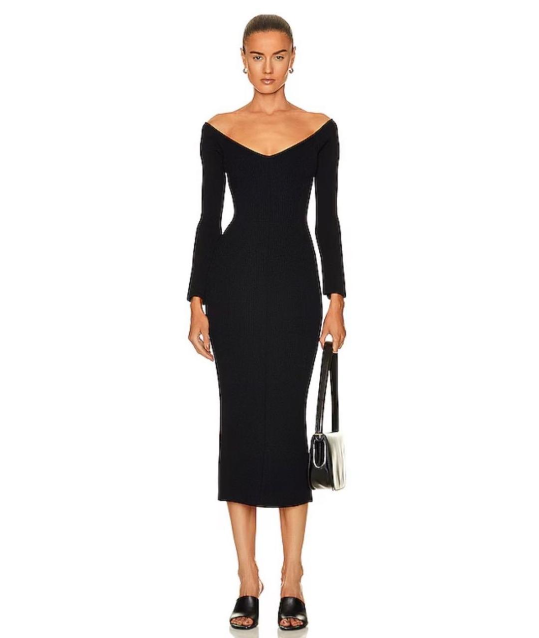 KHAITE Черное вискозное платье, фото 2