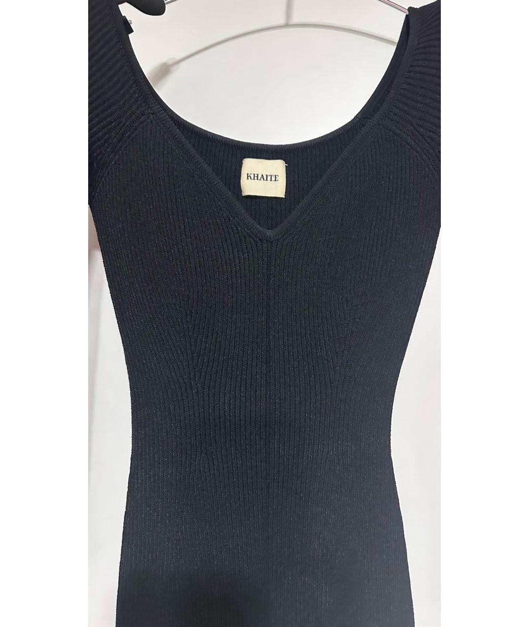 KHAITE Черное вискозное платье, фото 5