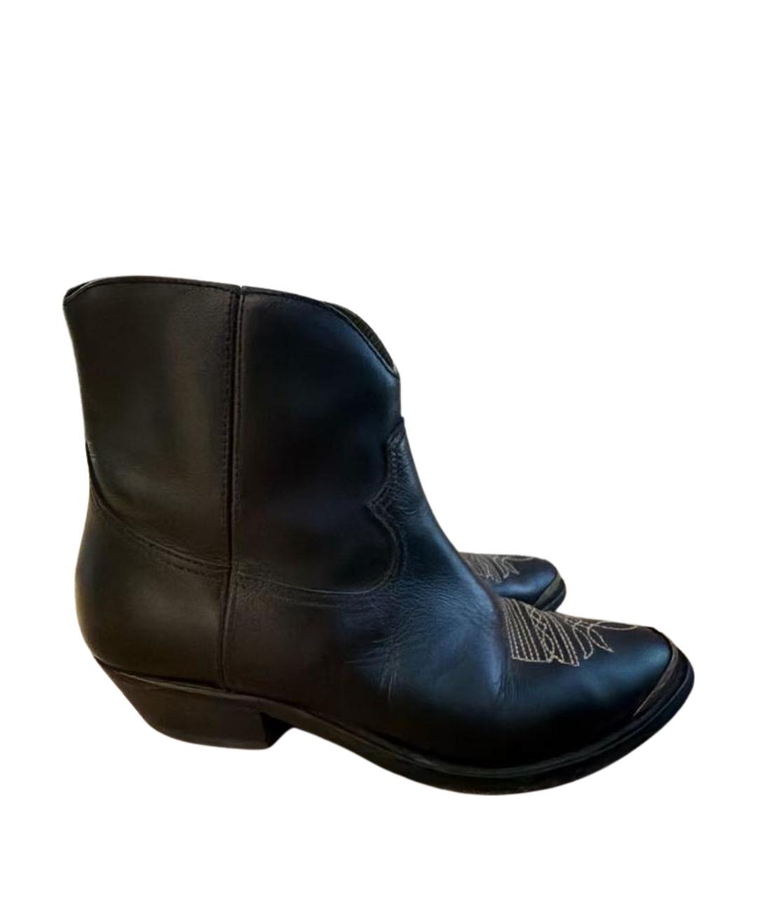 ISABEL MARANT Черные кожаные полусапоги, фото 1