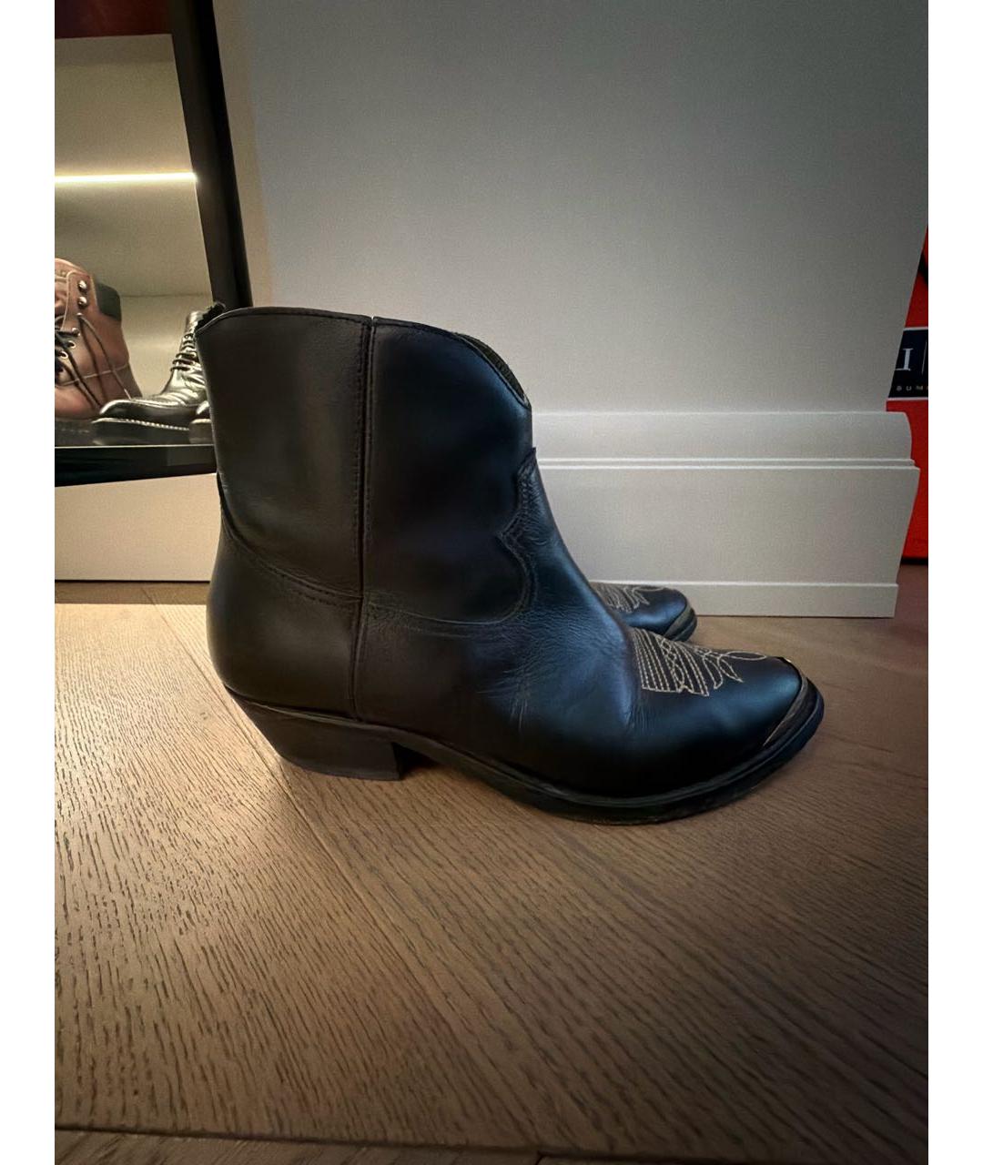 ISABEL MARANT Черные кожаные полусапоги, фото 8