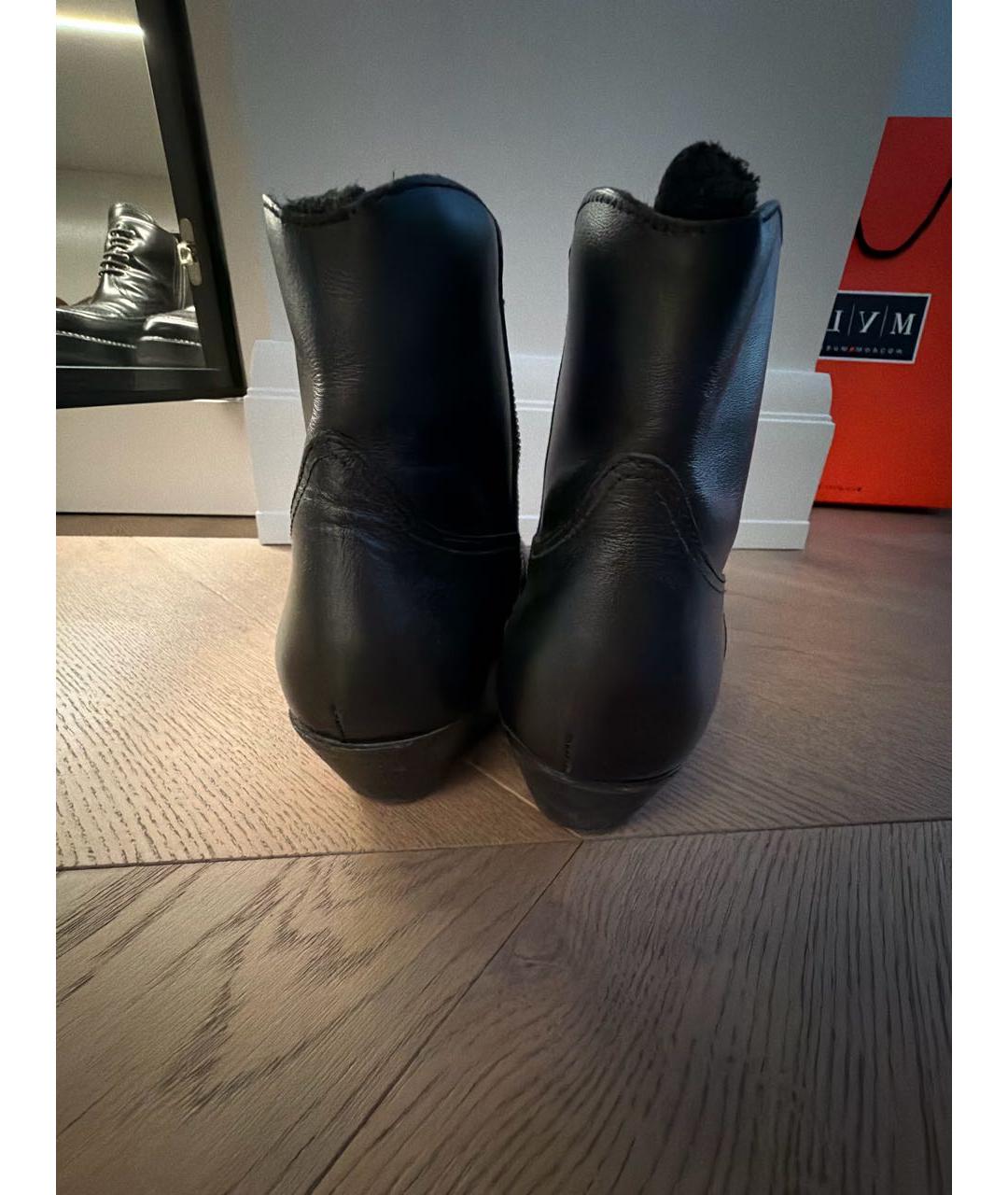 ISABEL MARANT Черные кожаные полусапоги, фото 4