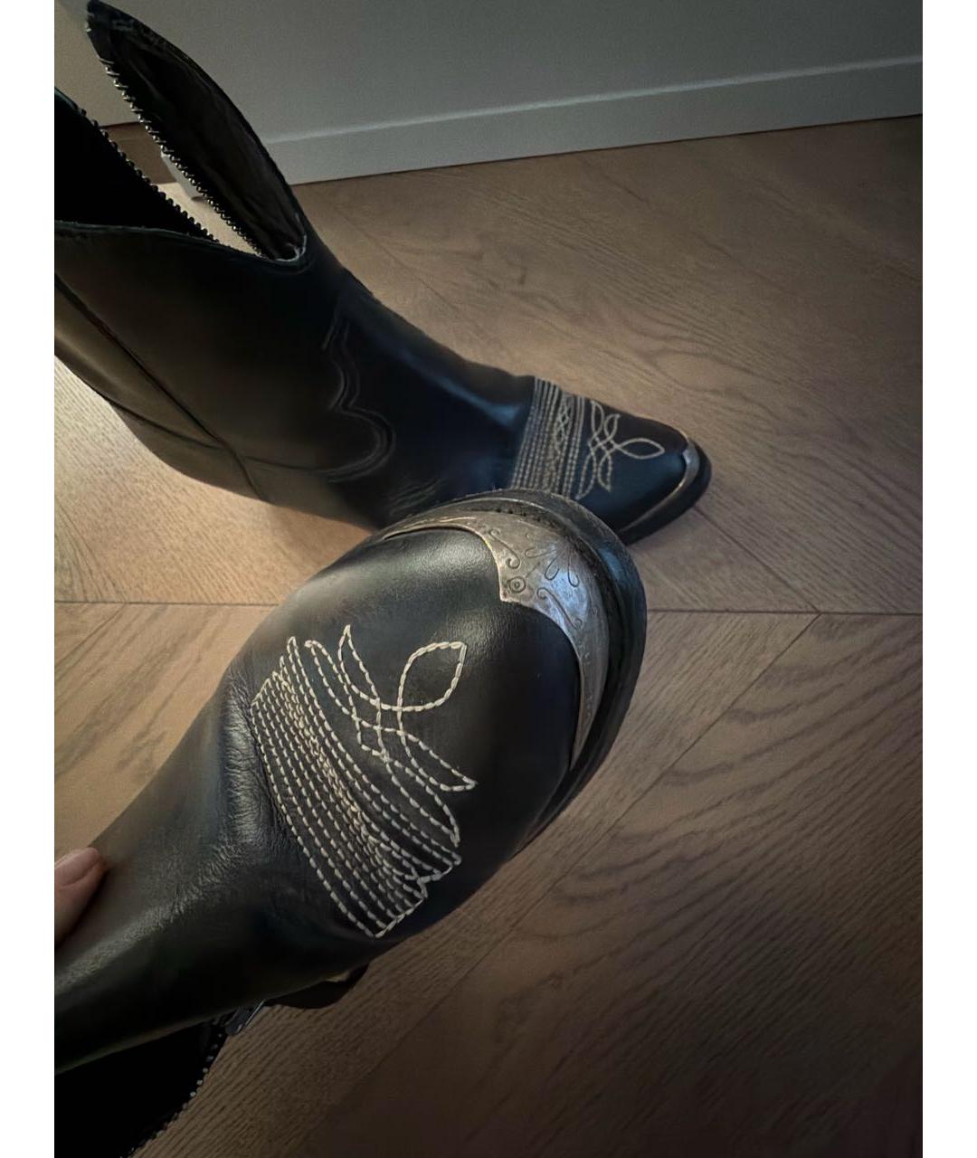 ISABEL MARANT Черные кожаные полусапоги, фото 6