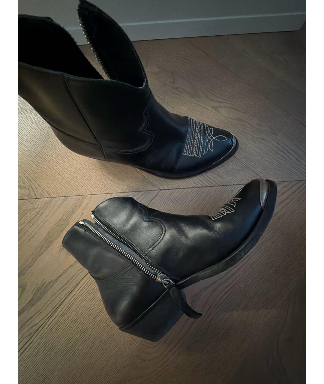 ISABEL MARANT Черные кожаные полусапоги, фото 5