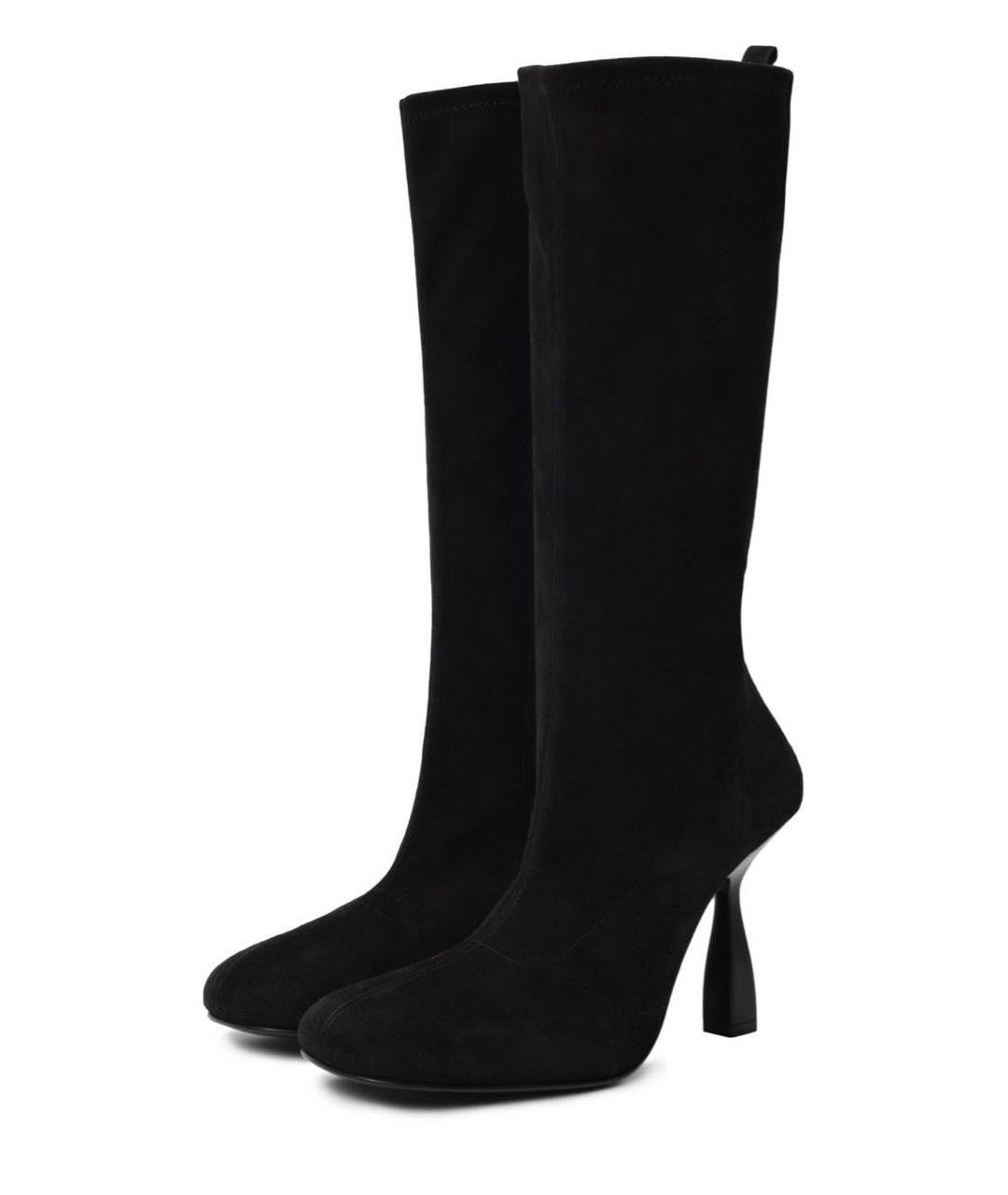 HERMES Черные замшевые сапоги, фото 6