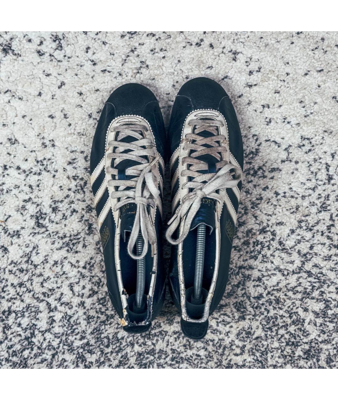 ADIDAS Темно-синие кожаные низкие кроссовки / кеды, фото 3