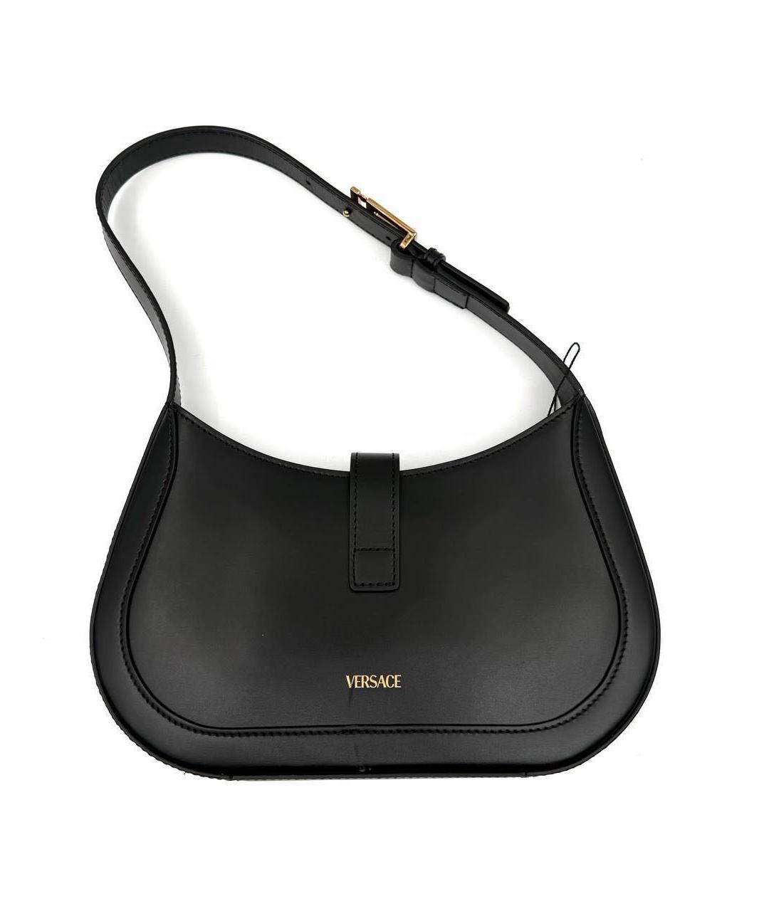 VERSACE Черная кожаная сумка через плечо, фото 2