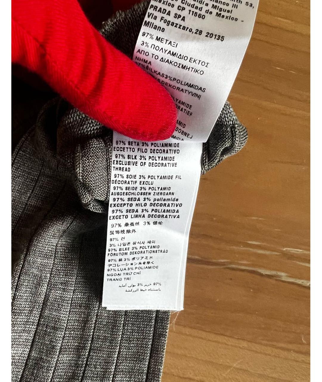 MIU MIU Серые носки, чулки и колготы, фото 6