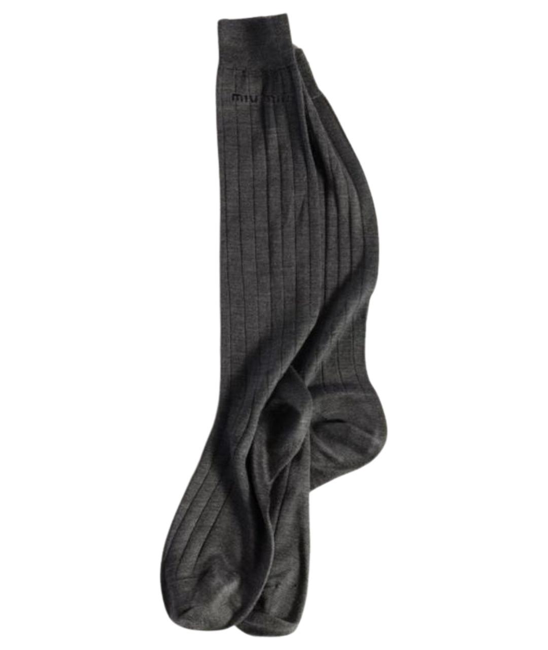MIU MIU Серые носки, чулки и колготы, фото 1