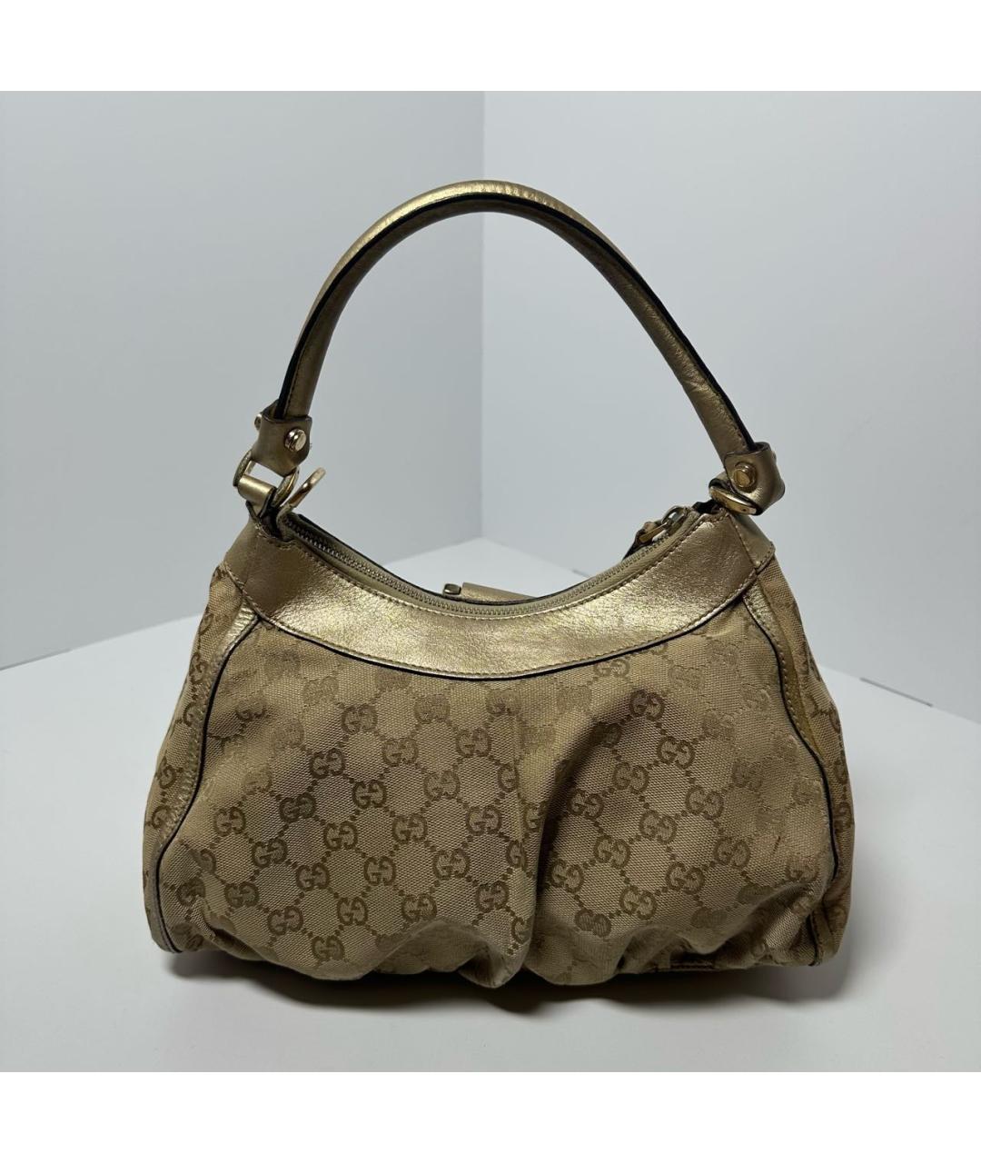 GUCCI Бежевая тканевая сумка с короткими ручками, фото 2