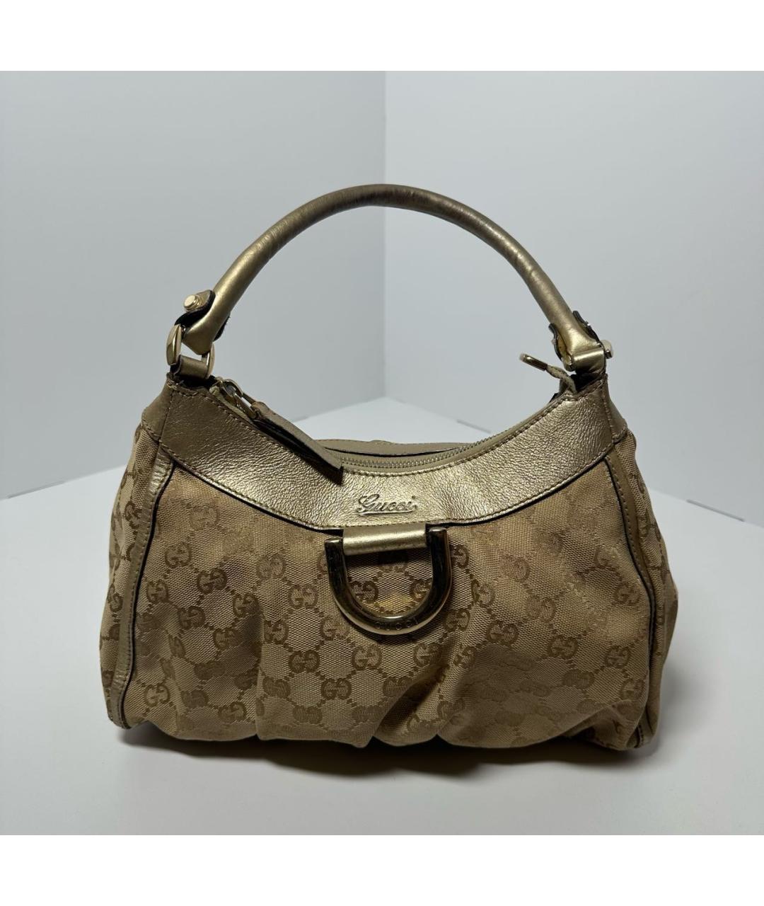 GUCCI Бежевая тканевая сумка с короткими ручками, фото 7