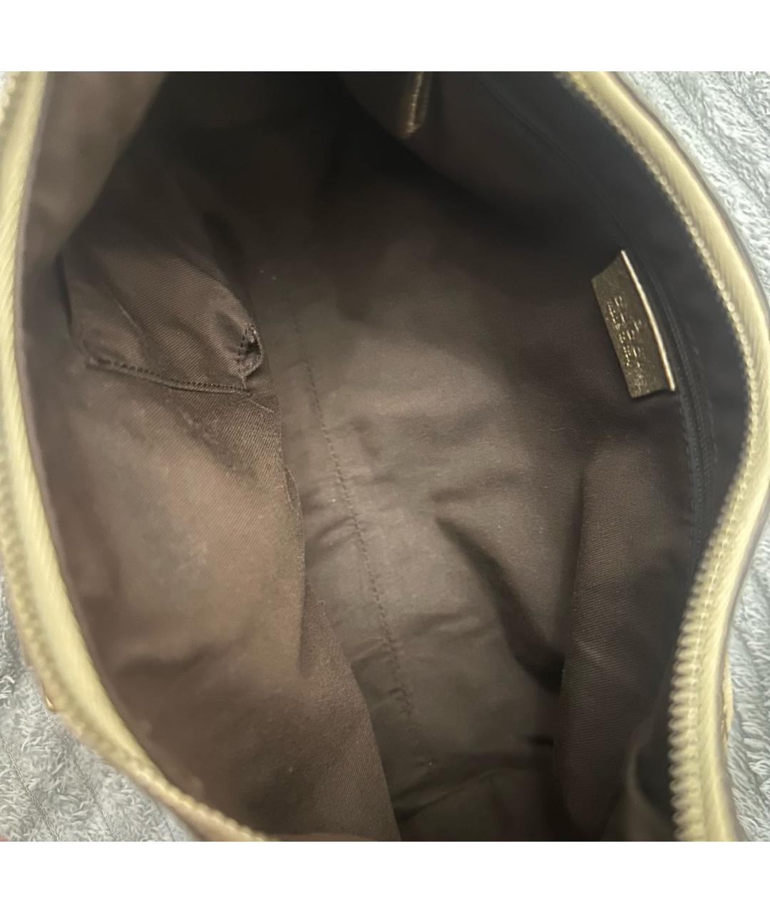 GUCCI Бежевая тканевая сумка с короткими ручками, фото 4