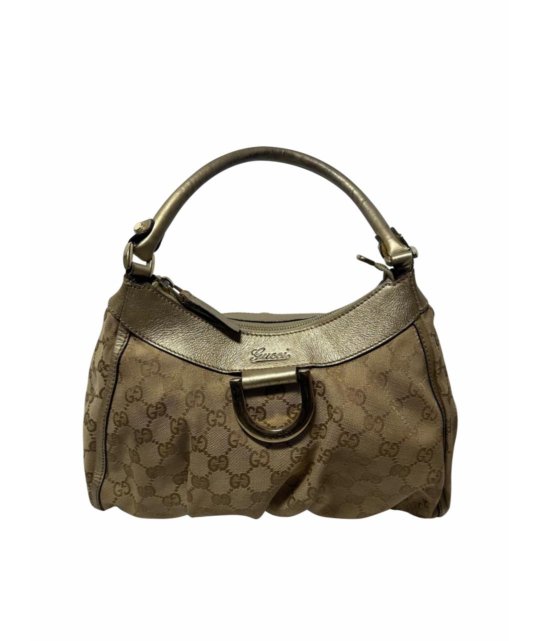 GUCCI Бежевая тканевая сумка с короткими ручками, фото 1