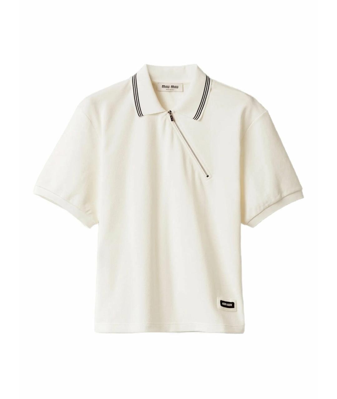 MIU MIU Белая хлопковая футболка, фото 1