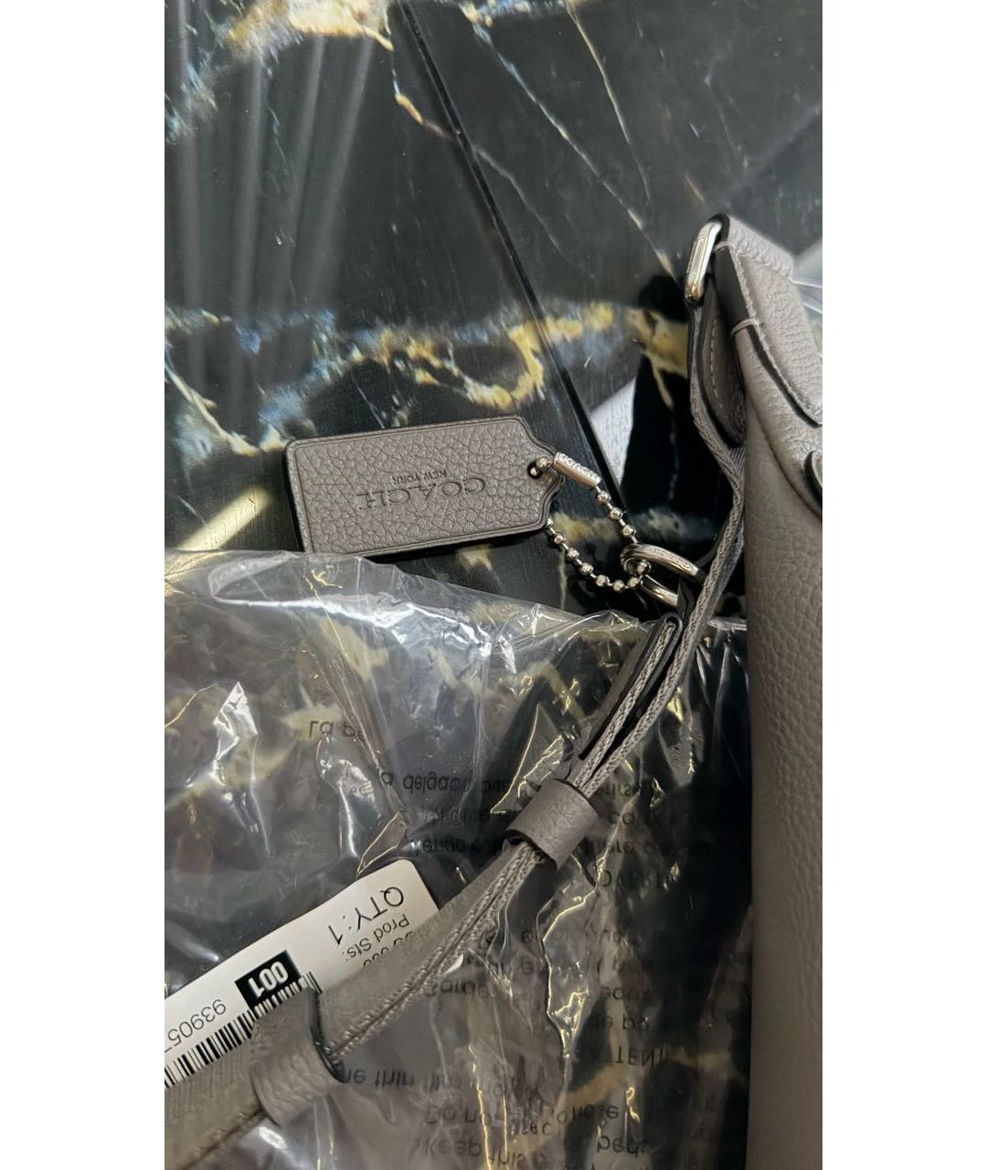 COACH Серая кожаная поясная сумка, фото 7