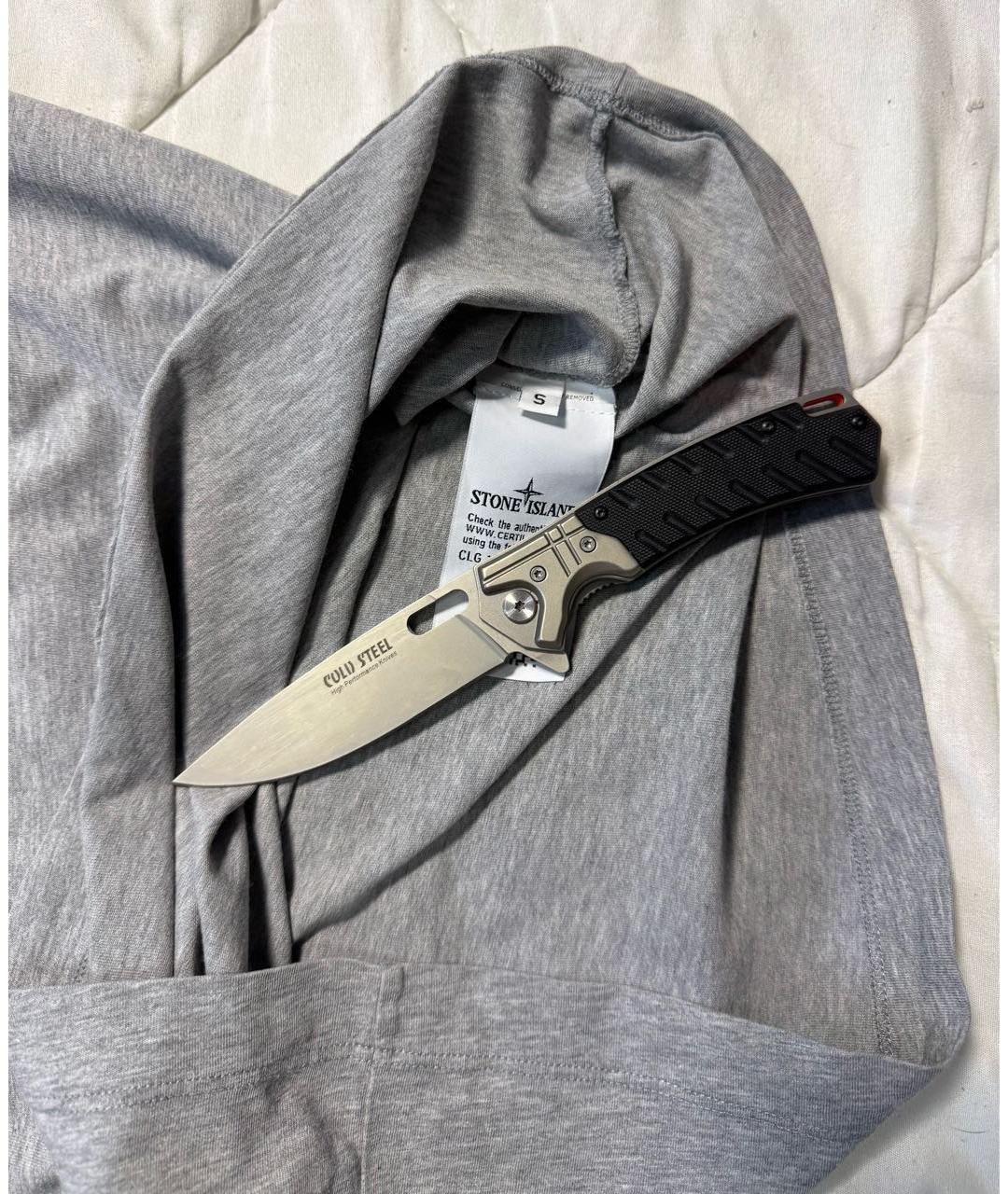 STONE ISLAND Серая хлопковая футболка, фото 3