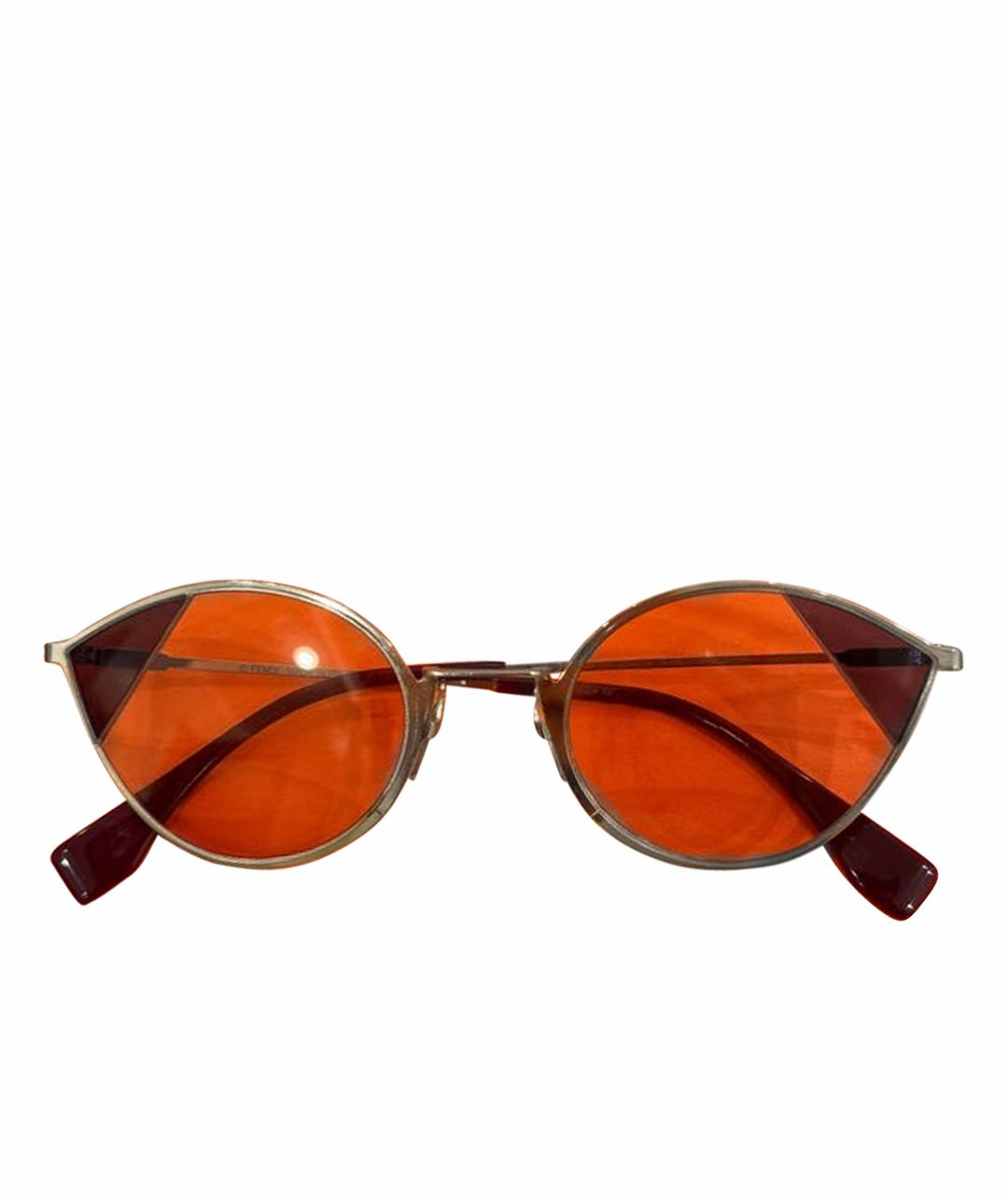 FENDI Розовые металлические солнцезащитные очки, фото 1