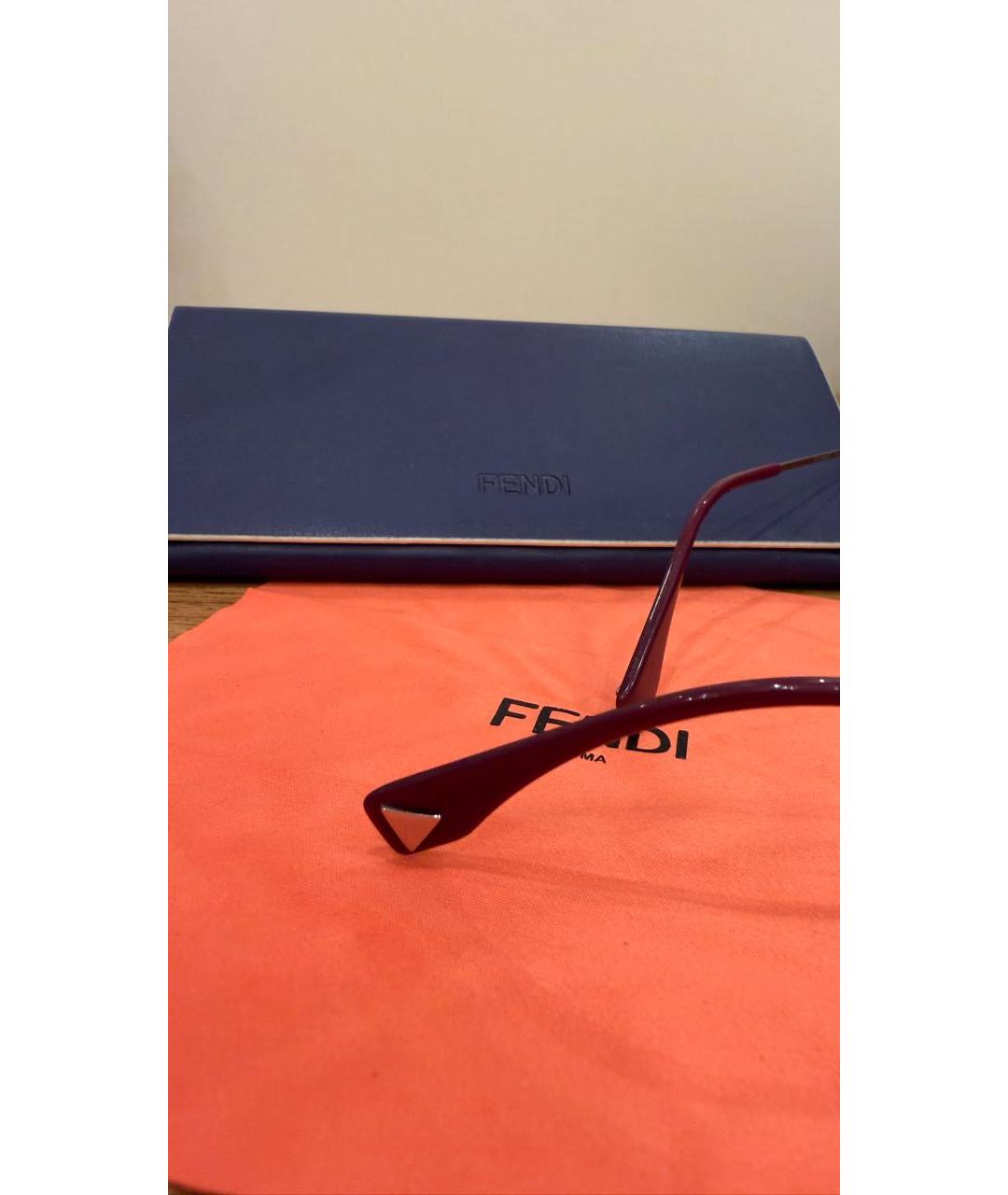 FENDI Розовые металлические солнцезащитные очки, фото 5