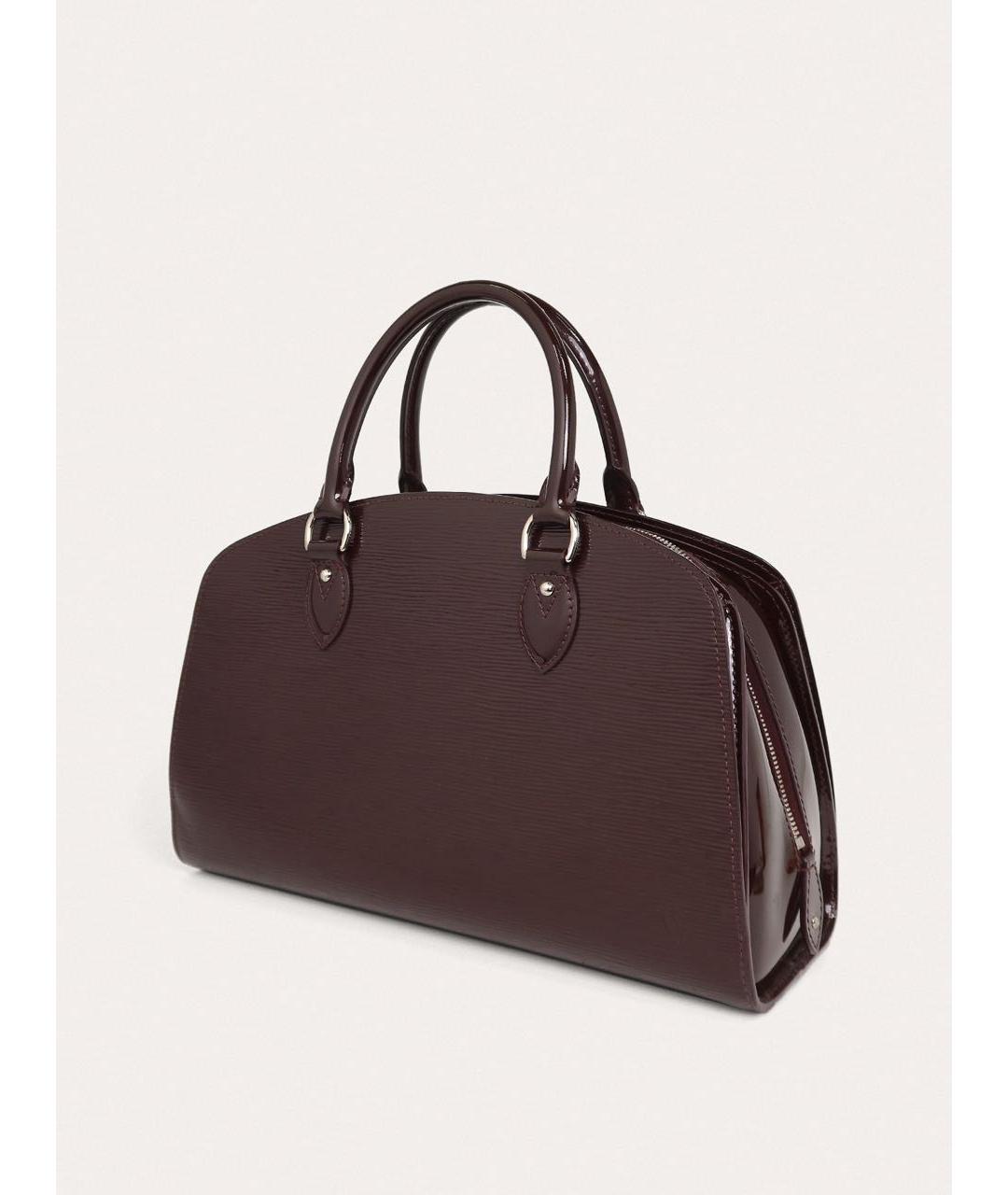 LOUIS VUITTON Бордовая сумка с короткими ручками из лакированной кожи, фото 2