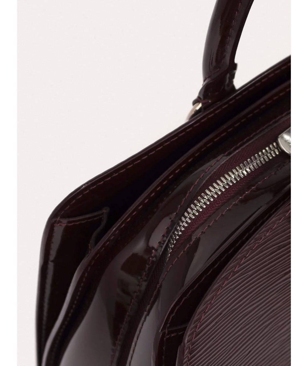 LOUIS VUITTON Бордовая сумка с короткими ручками из лакированной кожи, фото 6