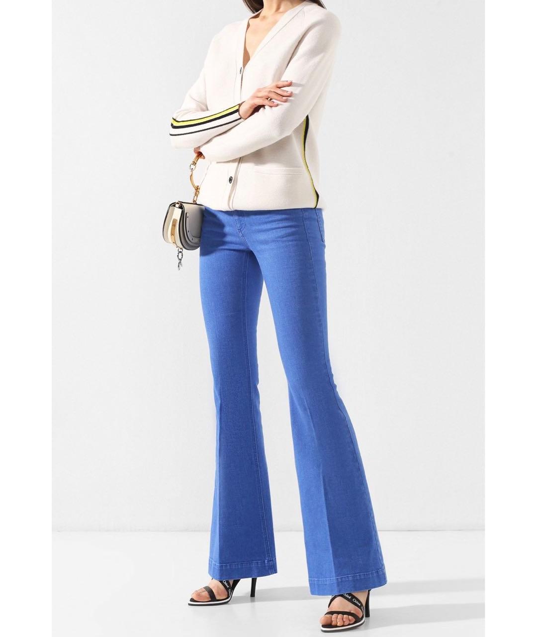 STELLA MCCARTNEY Голубые хлопко-эластановые джинсы клеш, фото 8