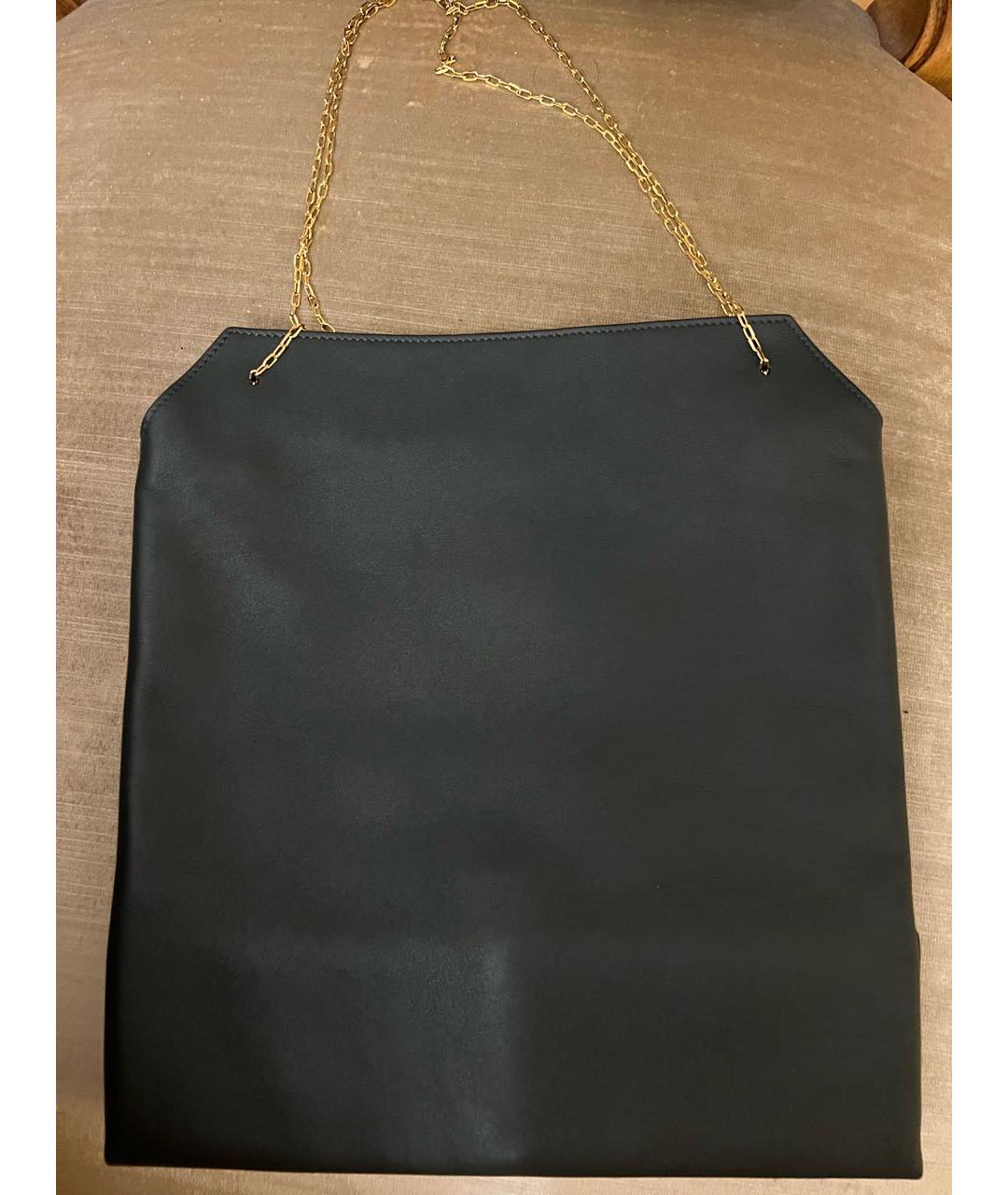 THE ROW Темно-синяя кожаная сумка с короткими ручками, фото 2