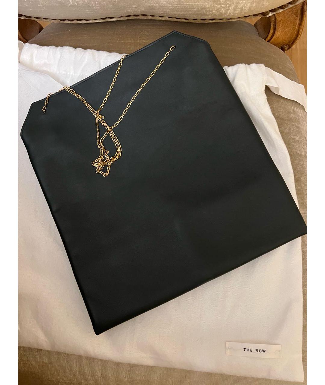 THE ROW Темно-синяя кожаная сумка с короткими ручками, фото 3