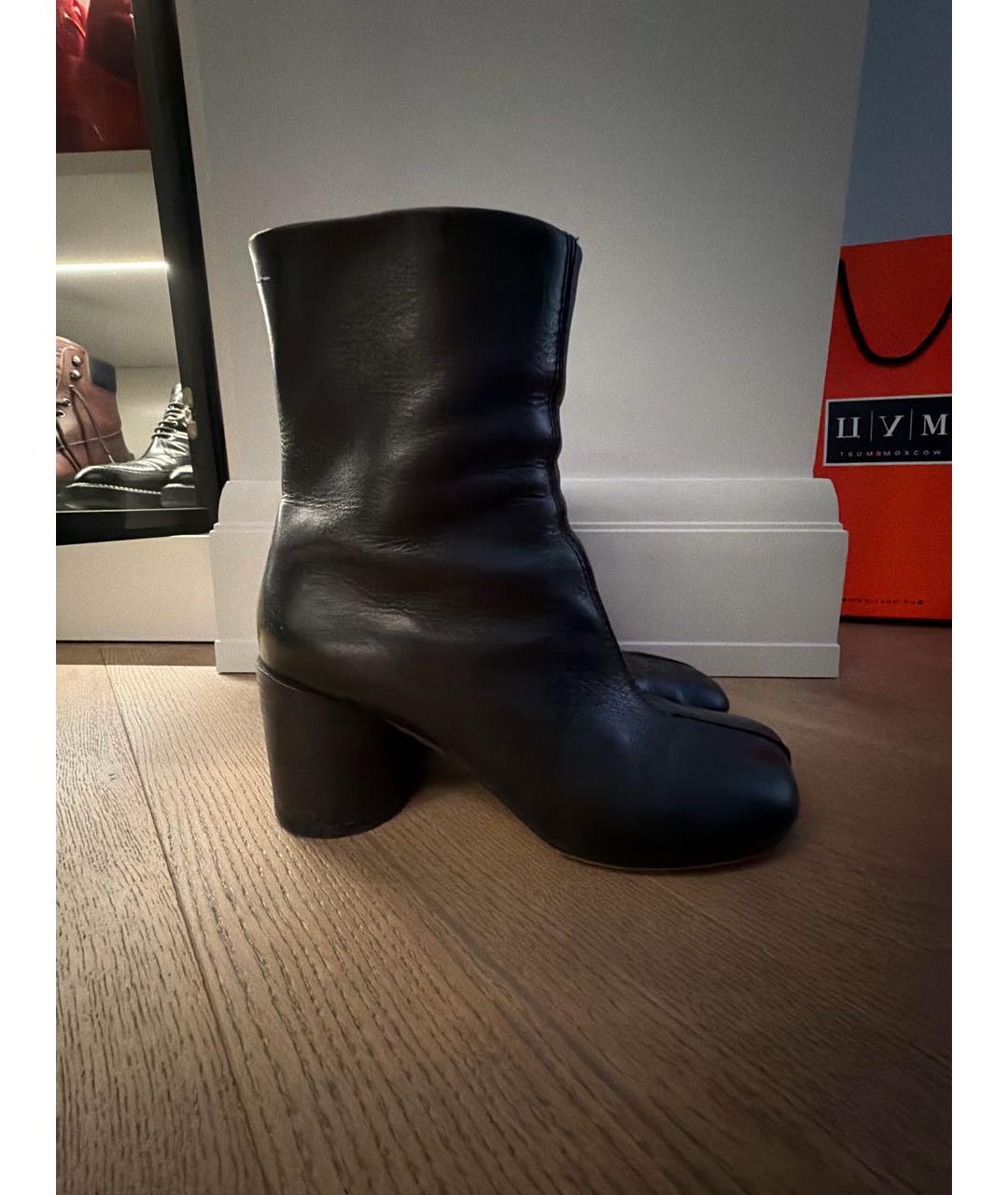 MM6 MAISON MARGIELA Черные кожаные ботильоны, фото 8