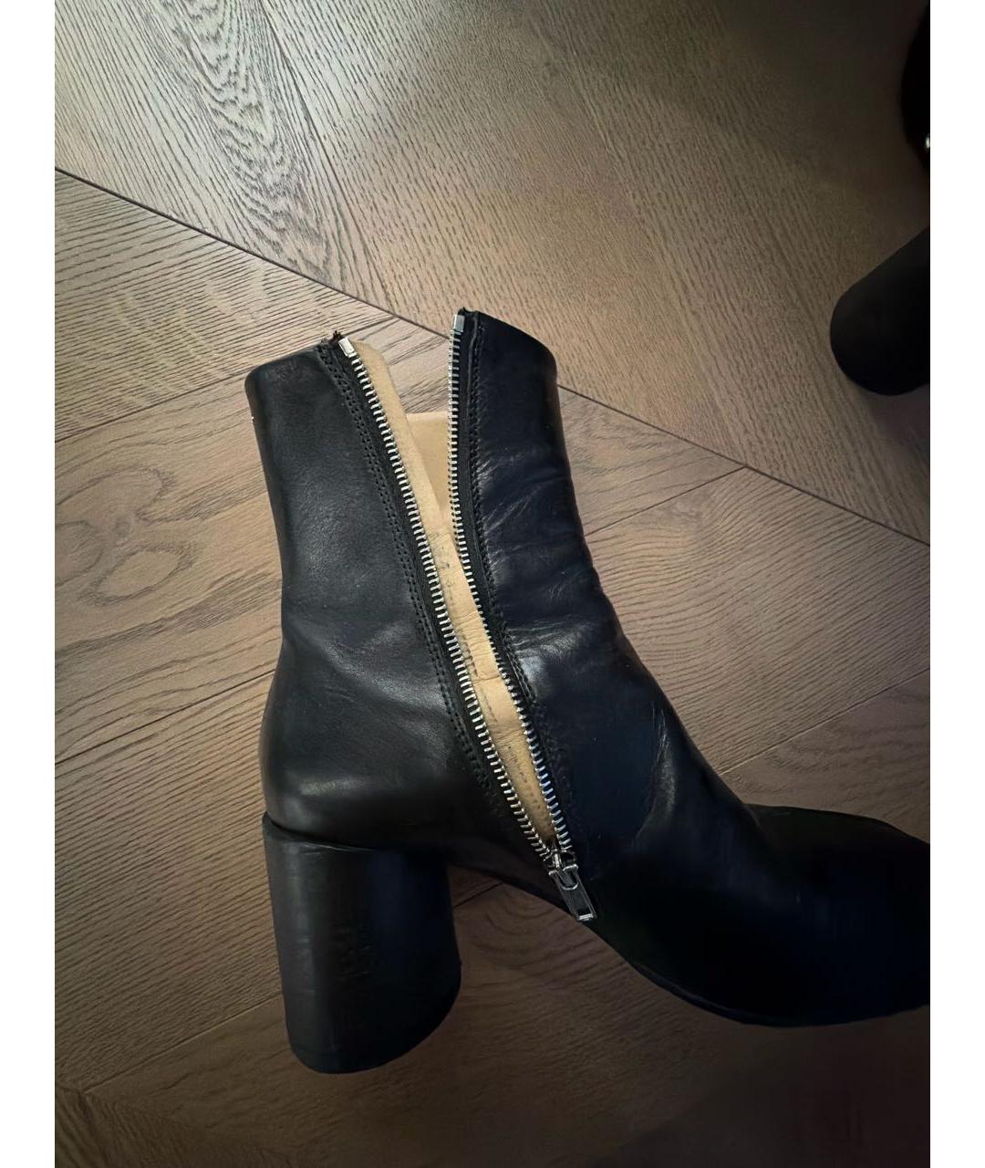 MM6 MAISON MARGIELA Черные кожаные ботильоны, фото 5