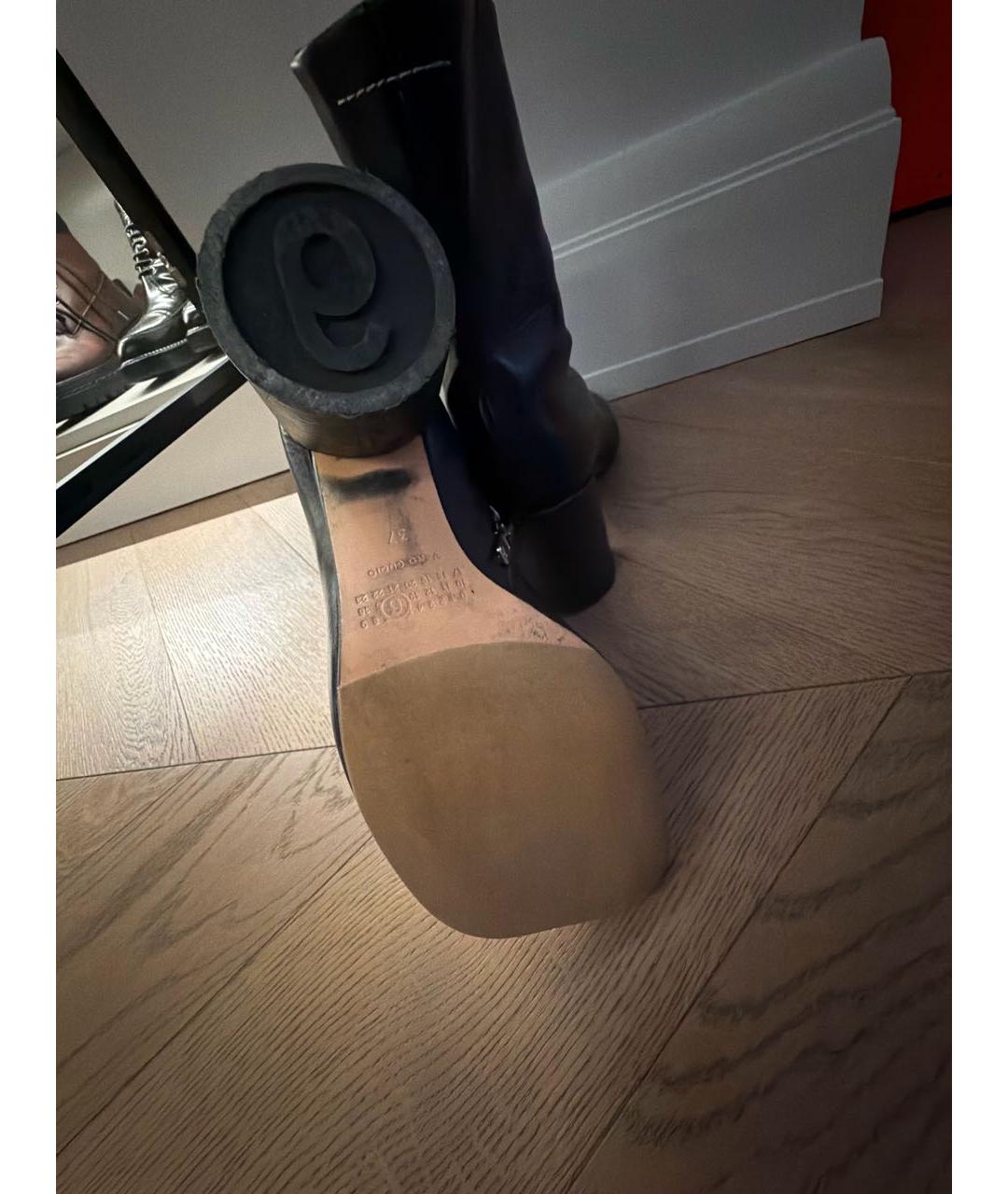 MM6 MAISON MARGIELA Черные кожаные ботильоны, фото 6