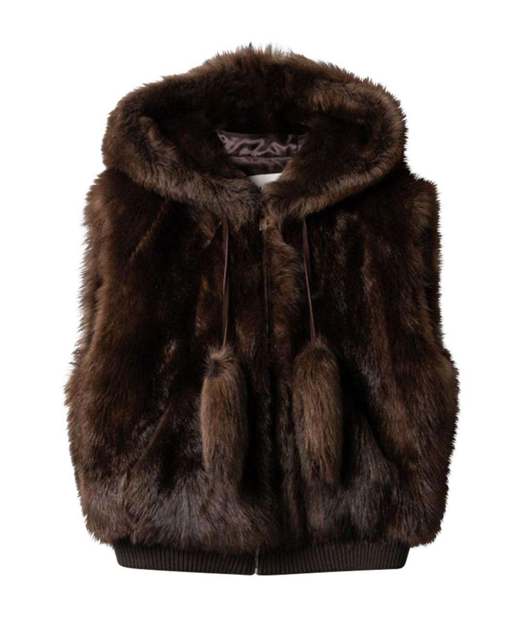 MIU MIU Коричневый меховой жилет, фото 1