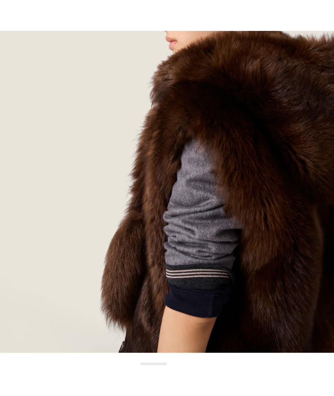 MIU MIU Коричневый меховой жилет, фото 3