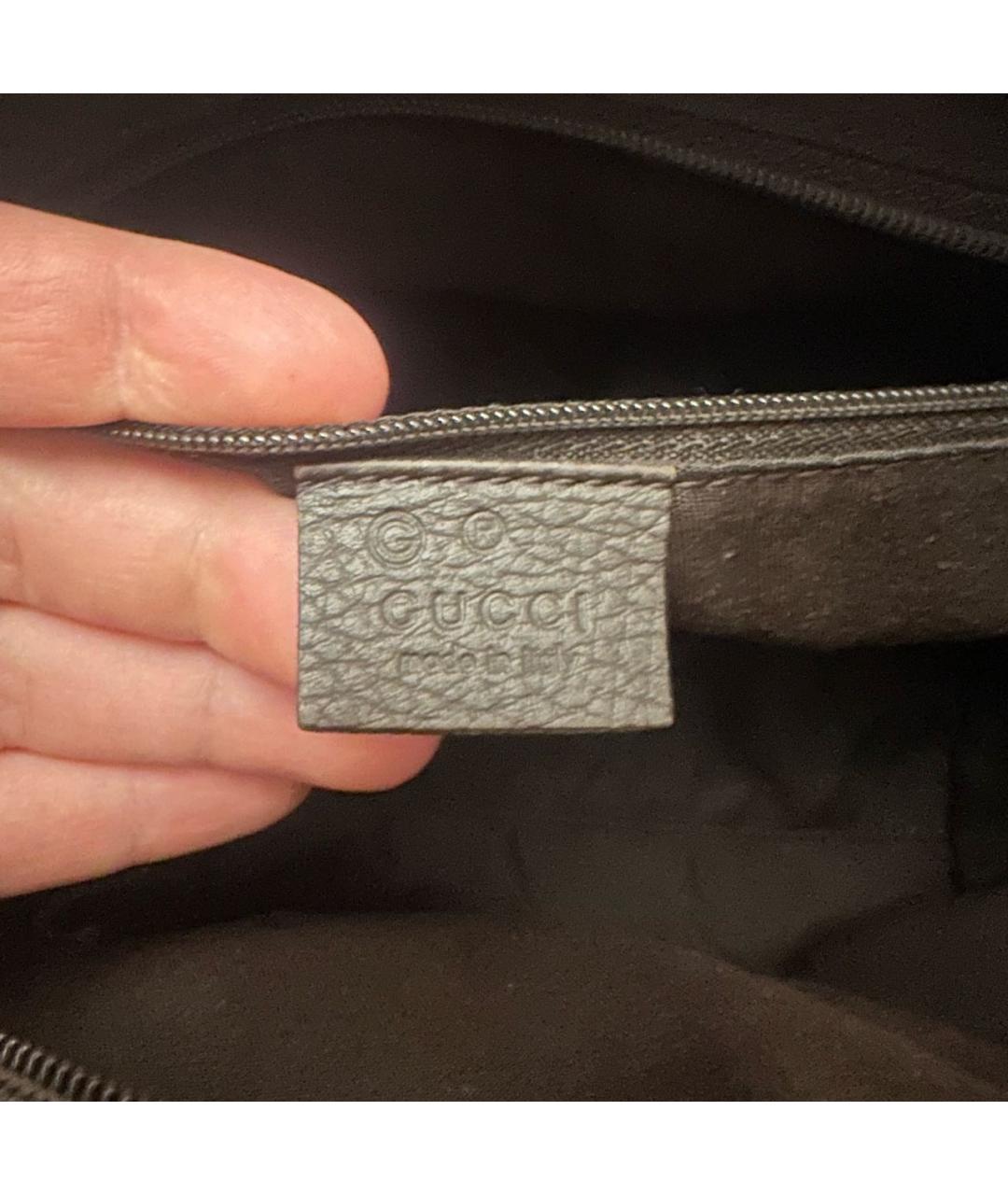 GUCCI Бежевая кожаная сумка с короткими ручками, фото 6