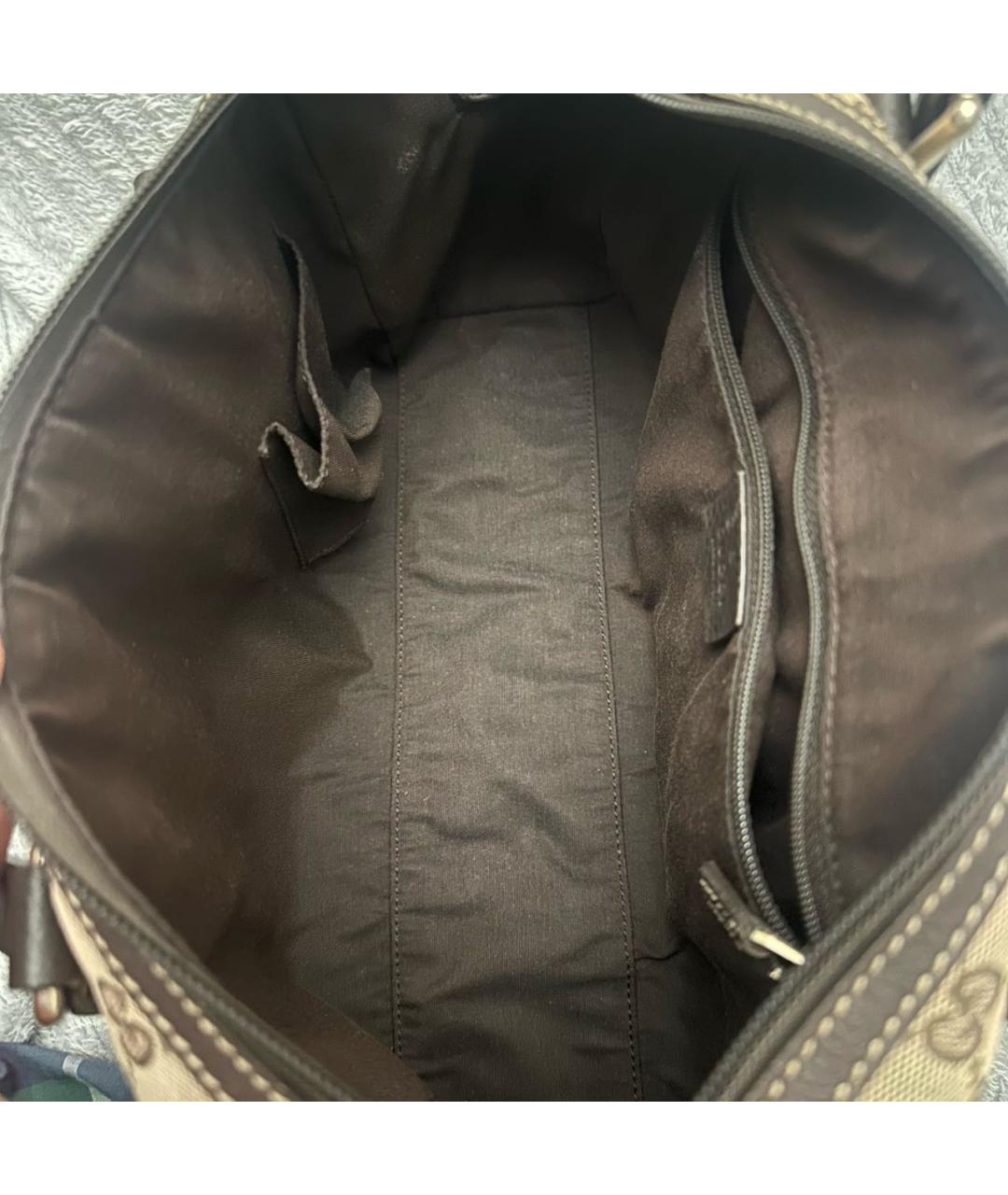 GUCCI Бежевая кожаная сумка с короткими ручками, фото 8