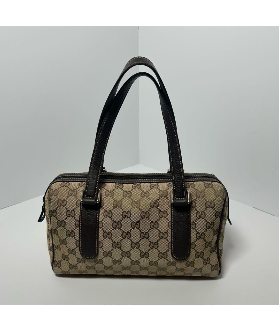 GUCCI Бежевая кожаная сумка с короткими ручками, фото 9