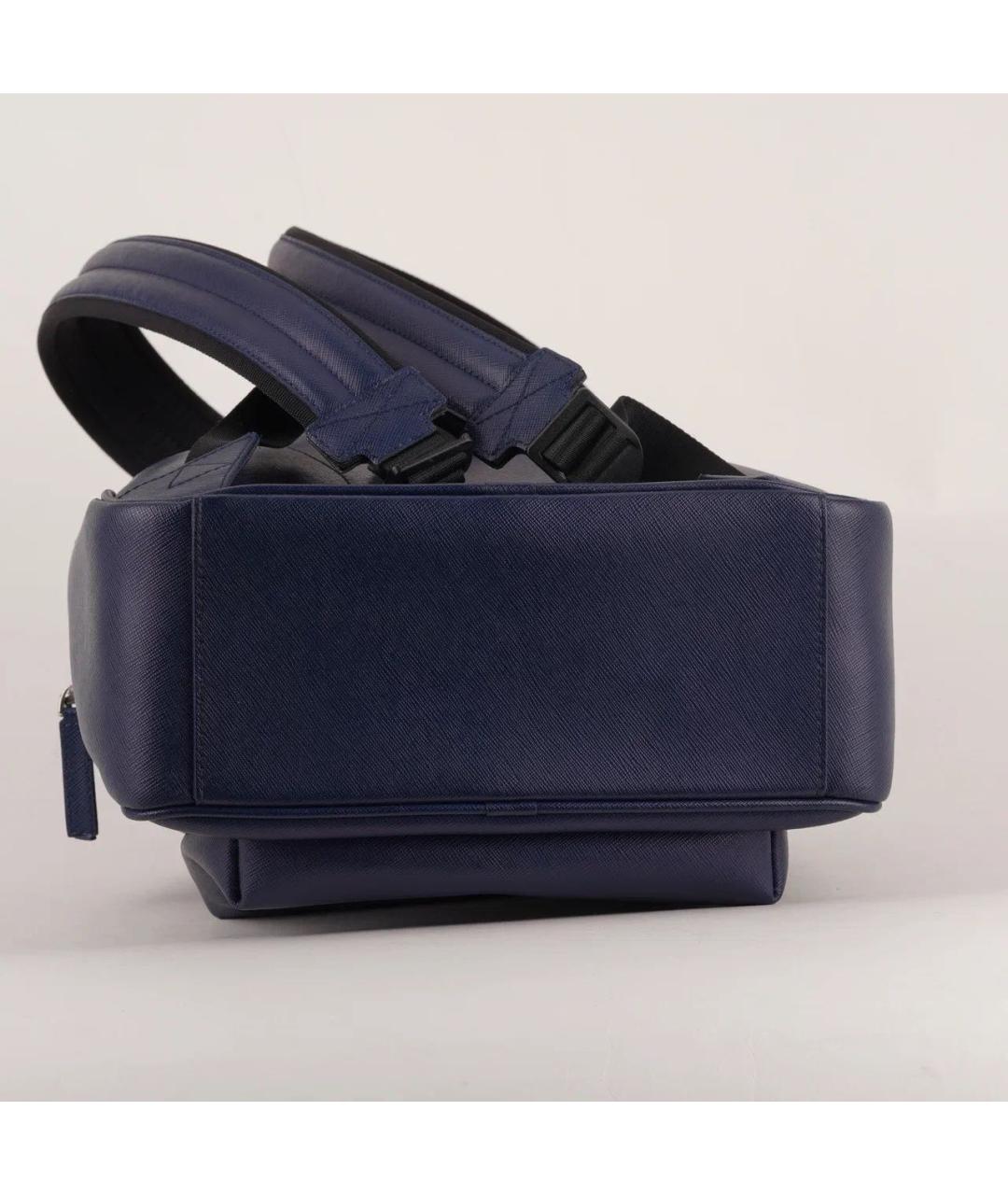 MONTBLANC Темно-синий кожаный рюкзак, фото 6