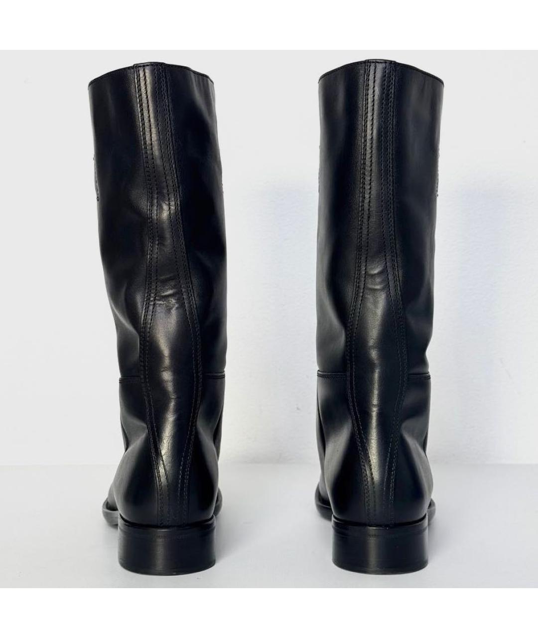 PRADA Черные кожаные сапоги, фото 4