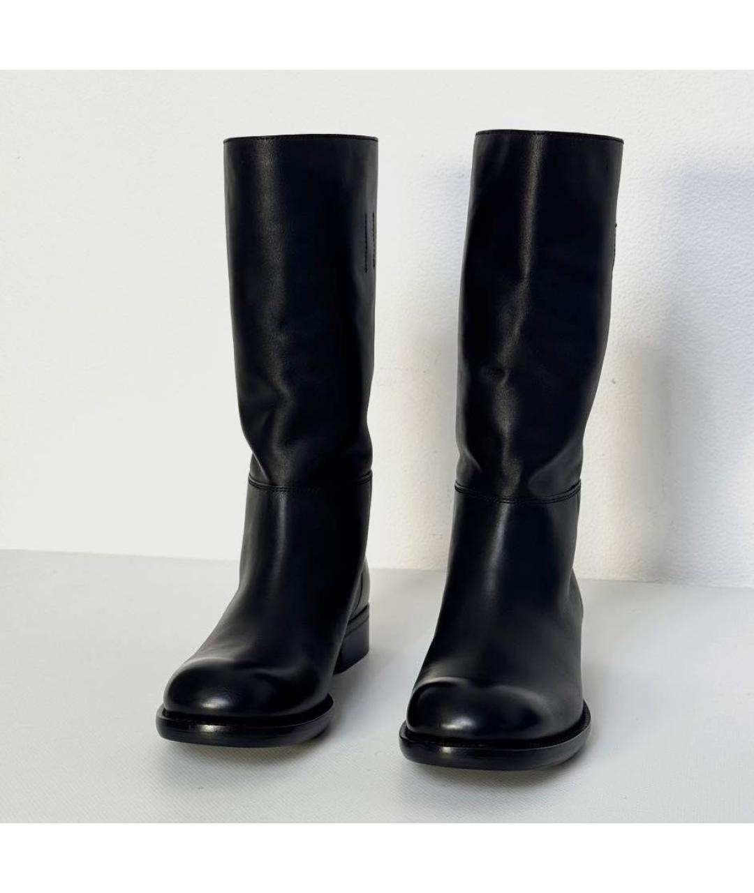 PRADA Черные кожаные сапоги, фото 2